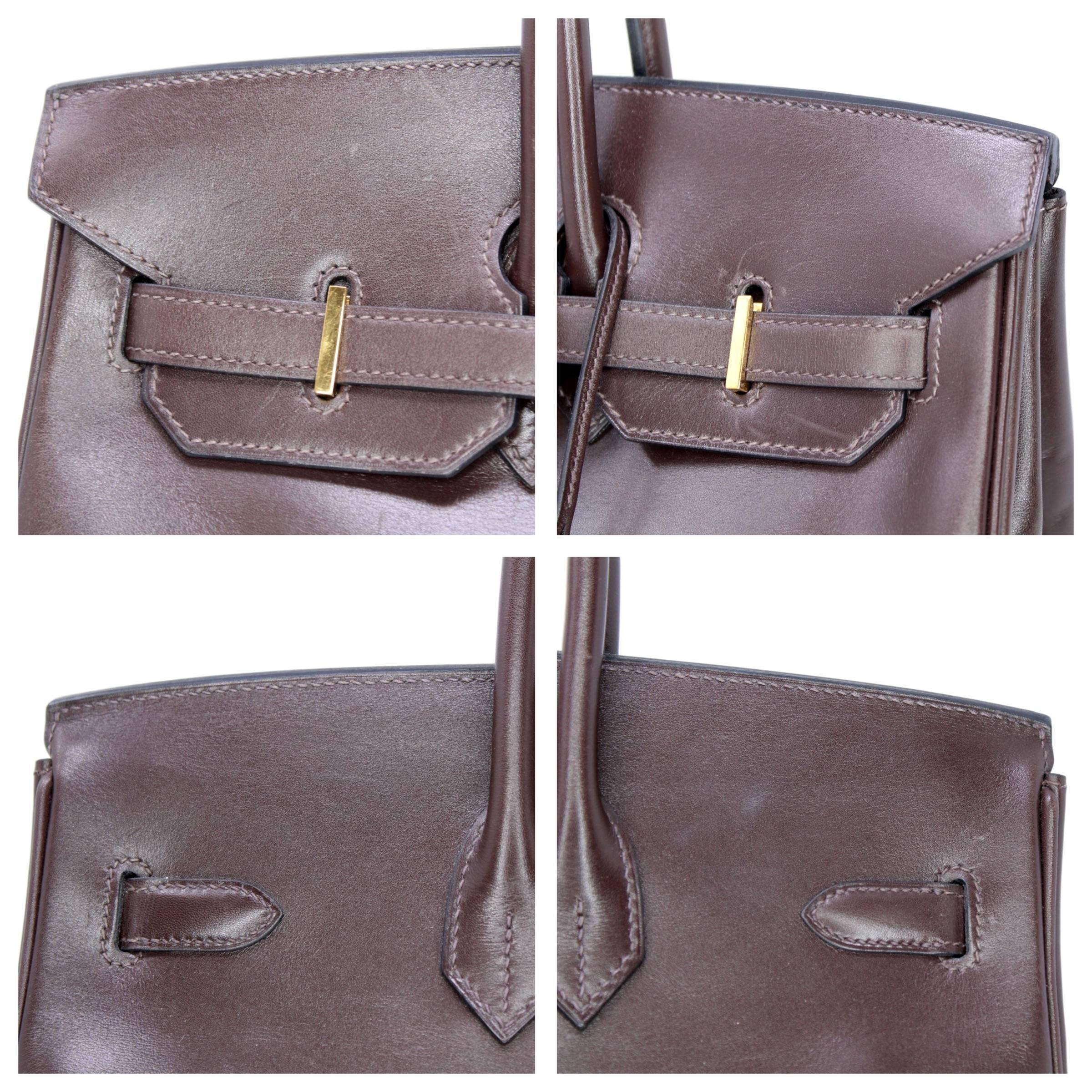 Gray Hermes Birkin 35cm Chocolate Brown Smooth Leather For Sale