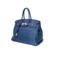 Hermes Birkin 35cm in Navy Blue with Palladium hardware