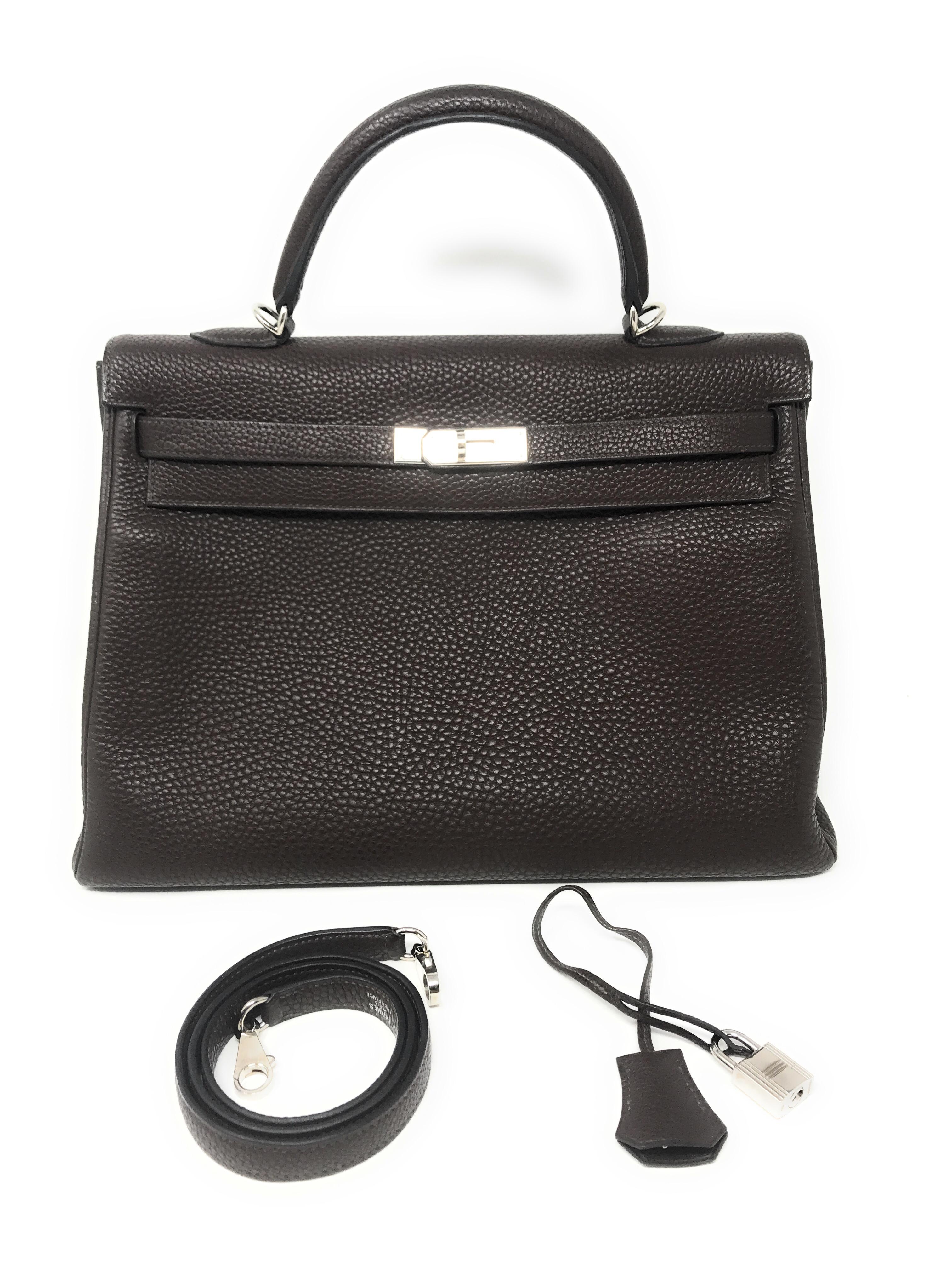 Hermes Kelly 35cm Chocolate Brown For Sale 6