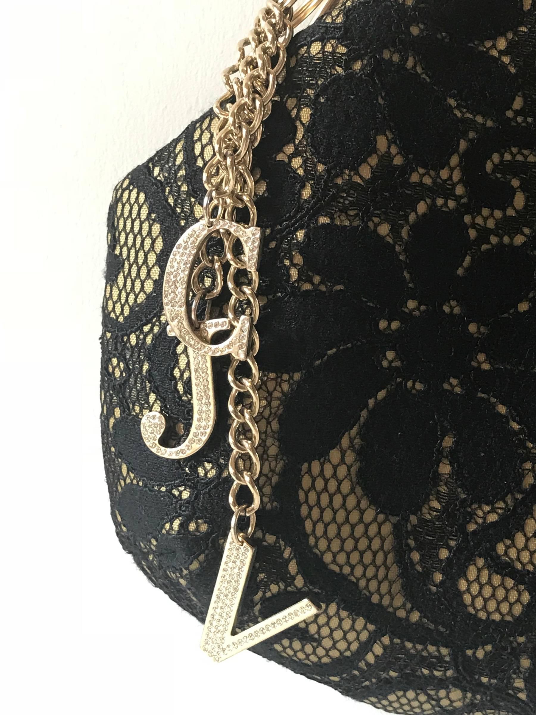  Versace Jeans Couture black lace purse. 1990's For Sale 2