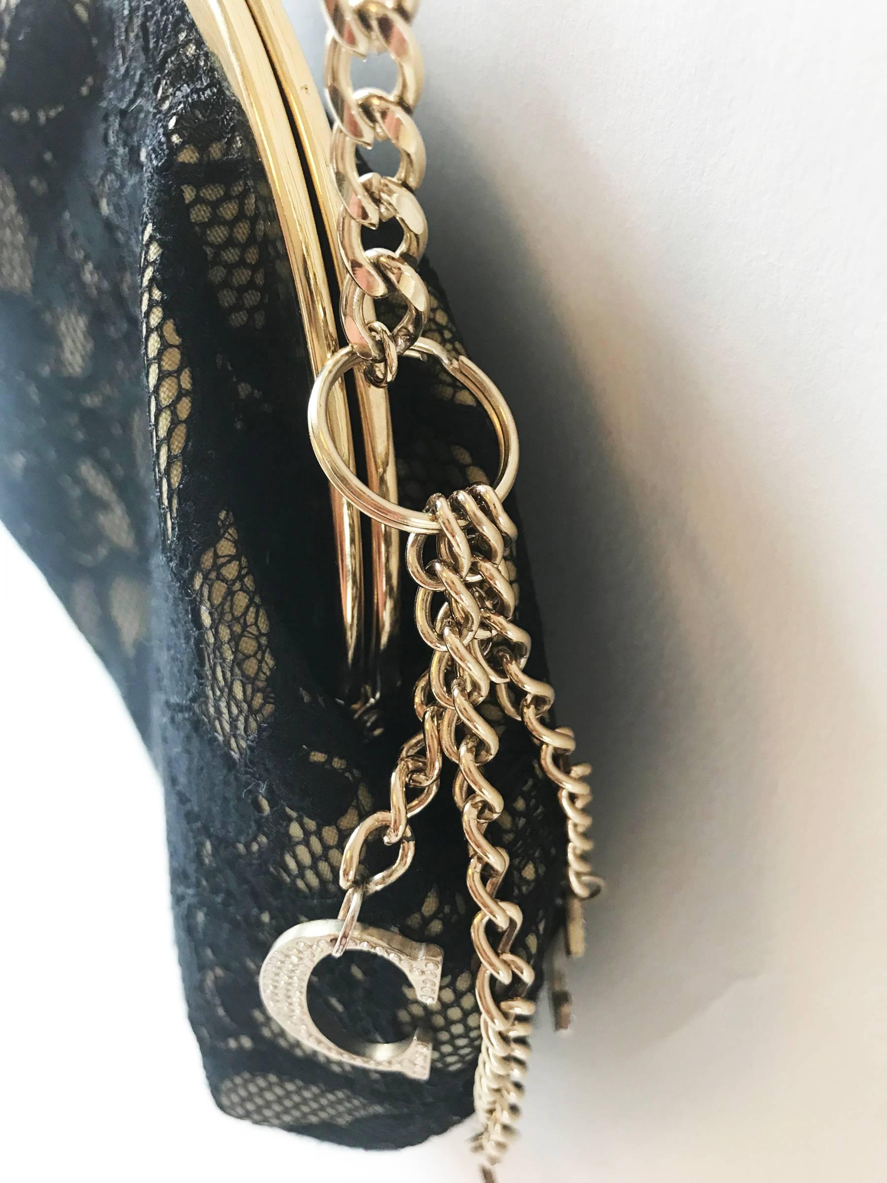  Versace Jeans Couture black lace purse. 1990's For Sale 5