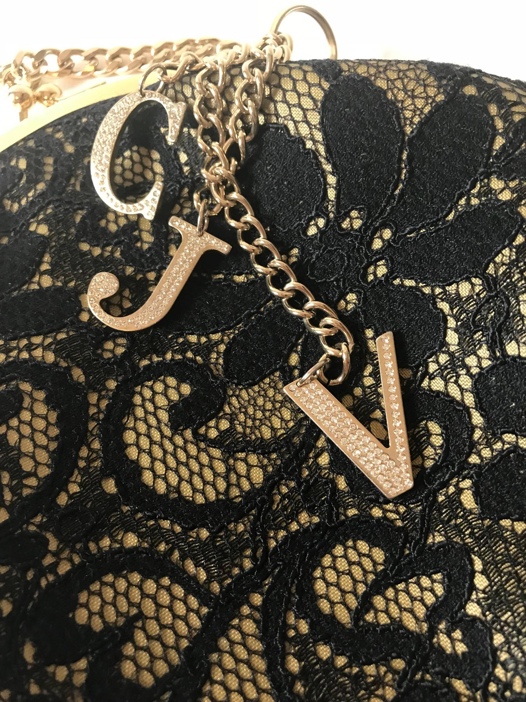  Versace Jeans Couture black lace purse. 1990's For Sale 9