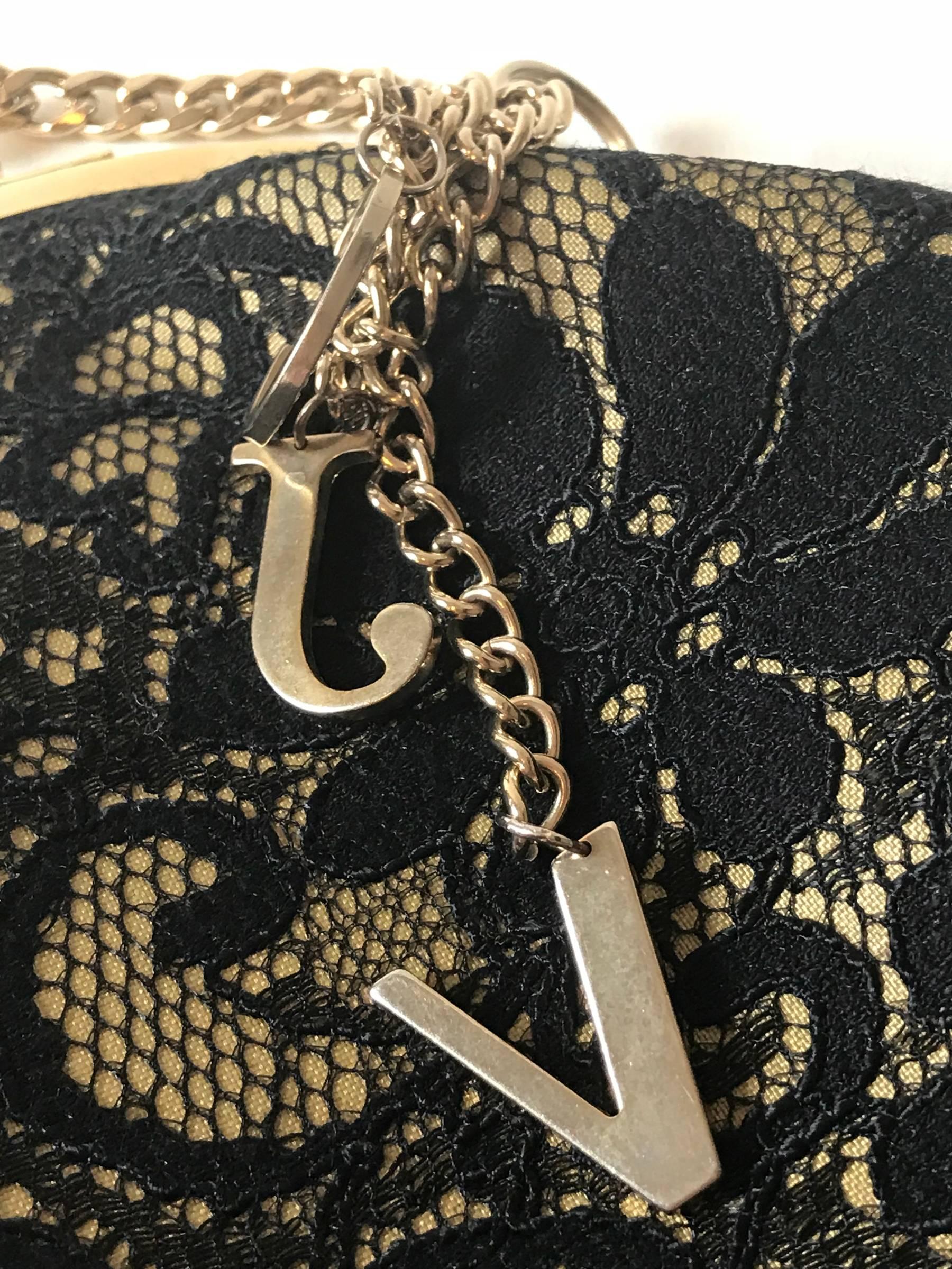  Versace Jeans Couture black lace purse. 1990's For Sale 10
