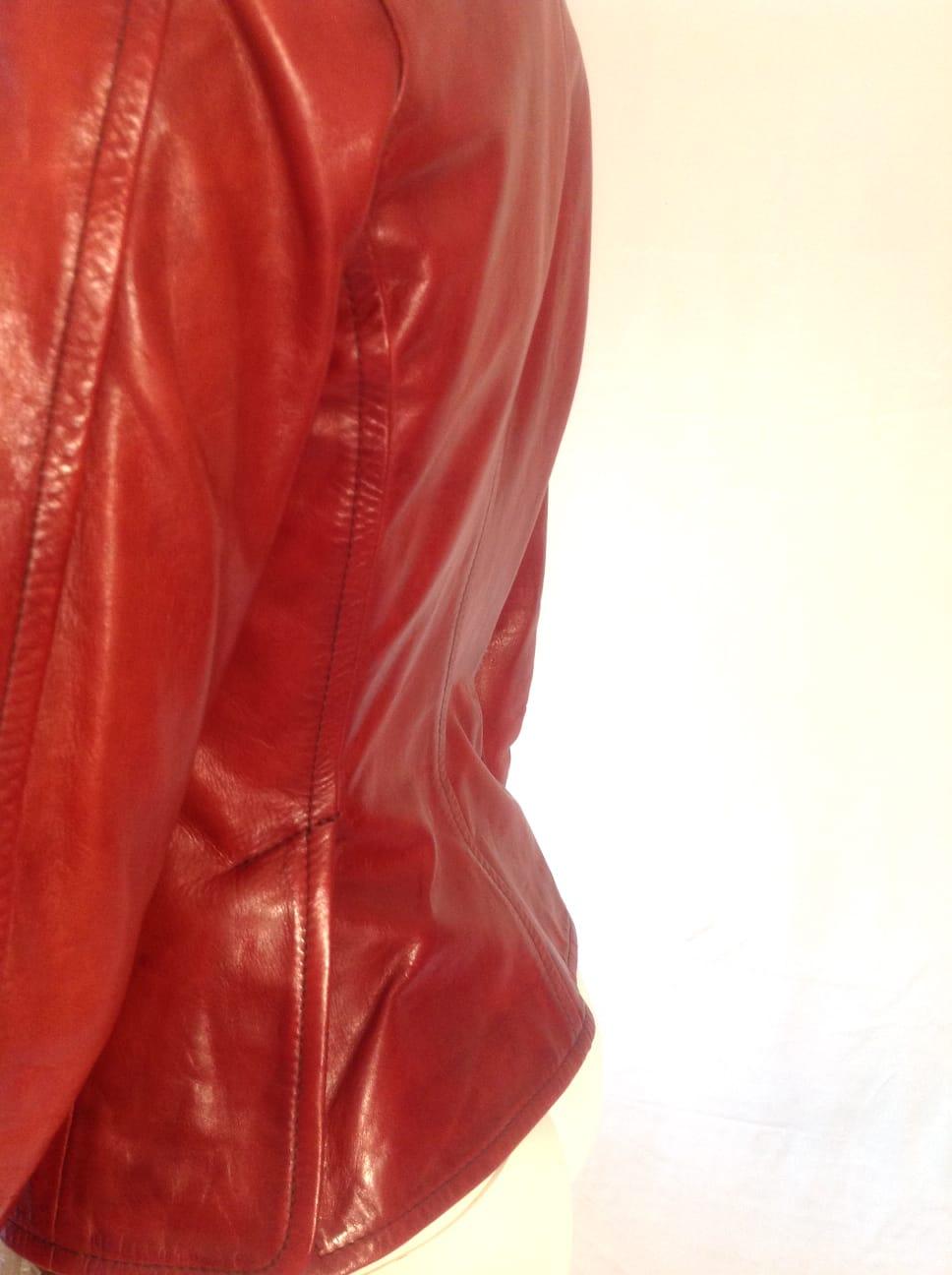 Dsquared2, red leather jacket For Sale 5