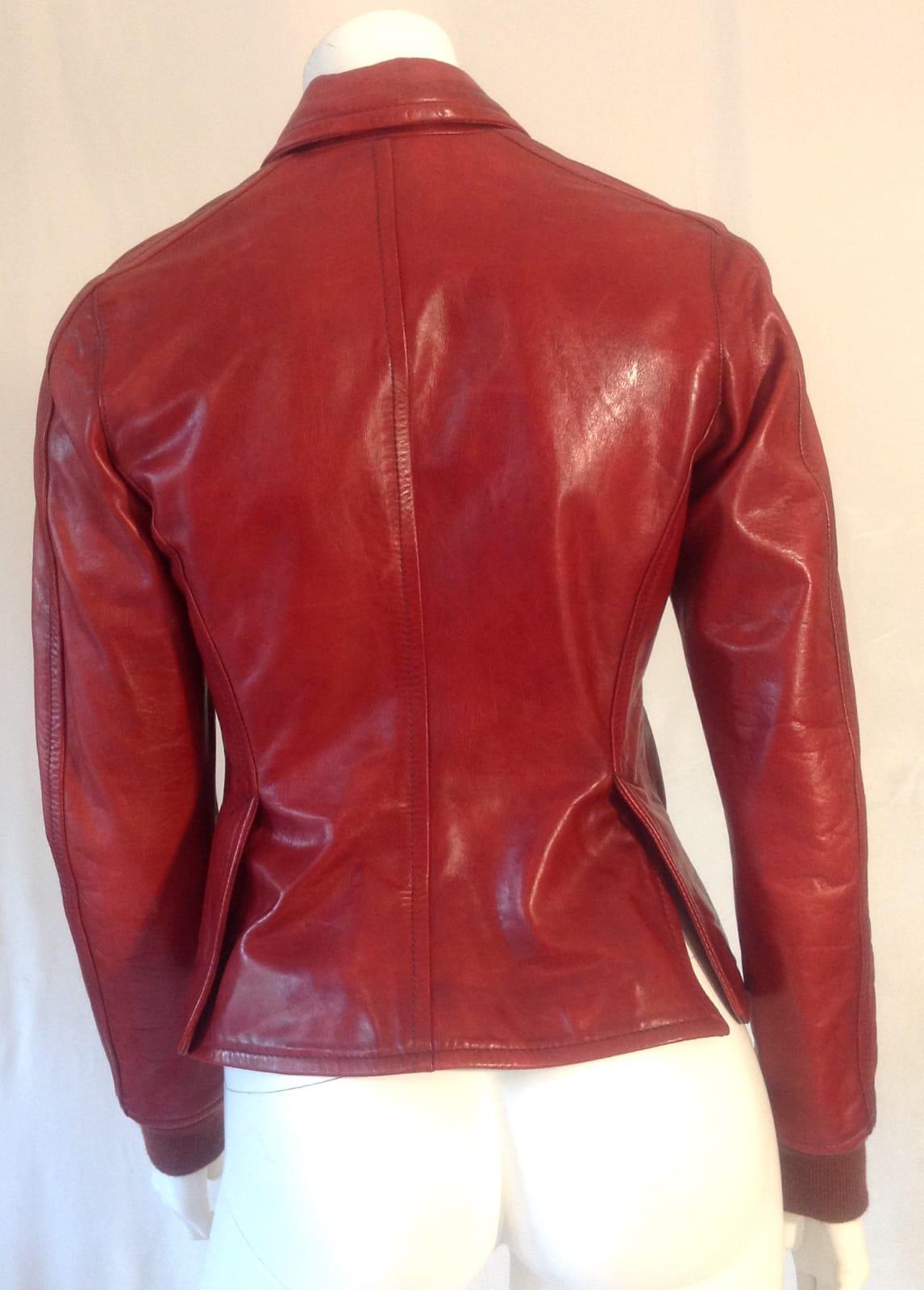 Dsquared2, red leather jacket For Sale 4