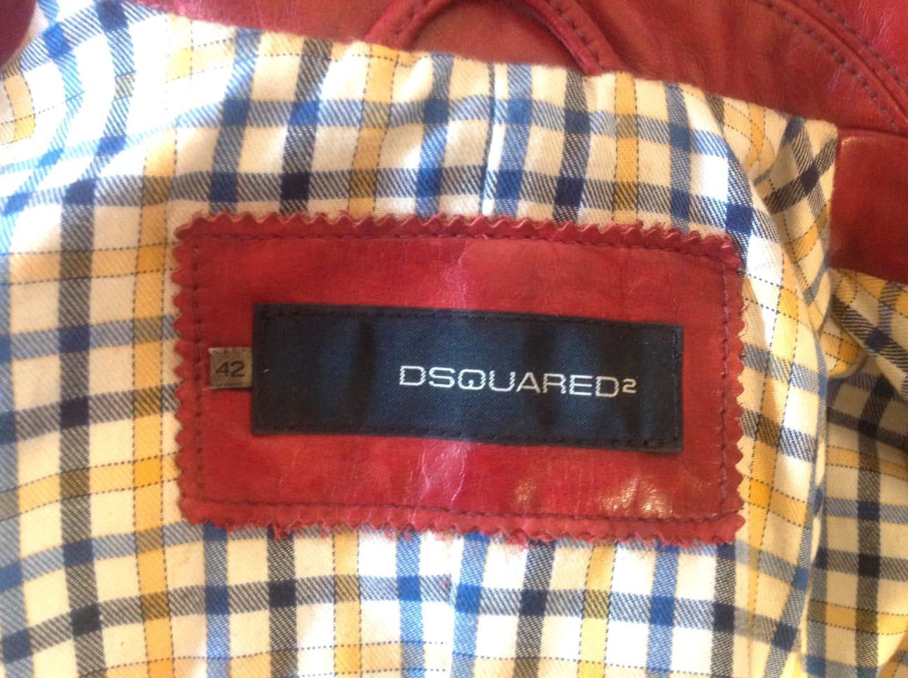 Dsquared2, red leather jacket For Sale 8