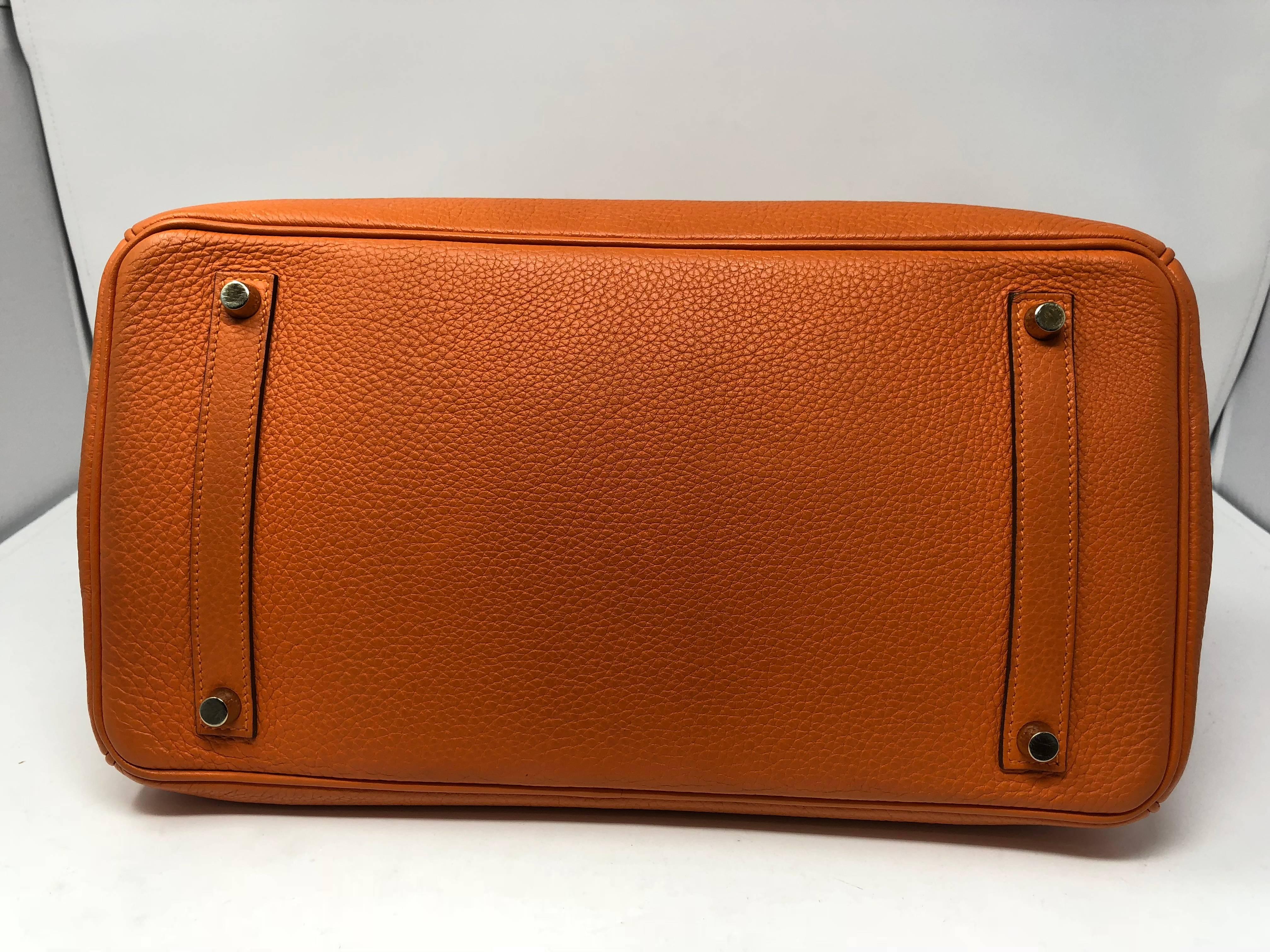 Hermes Orange Birkin 35 Bag 5