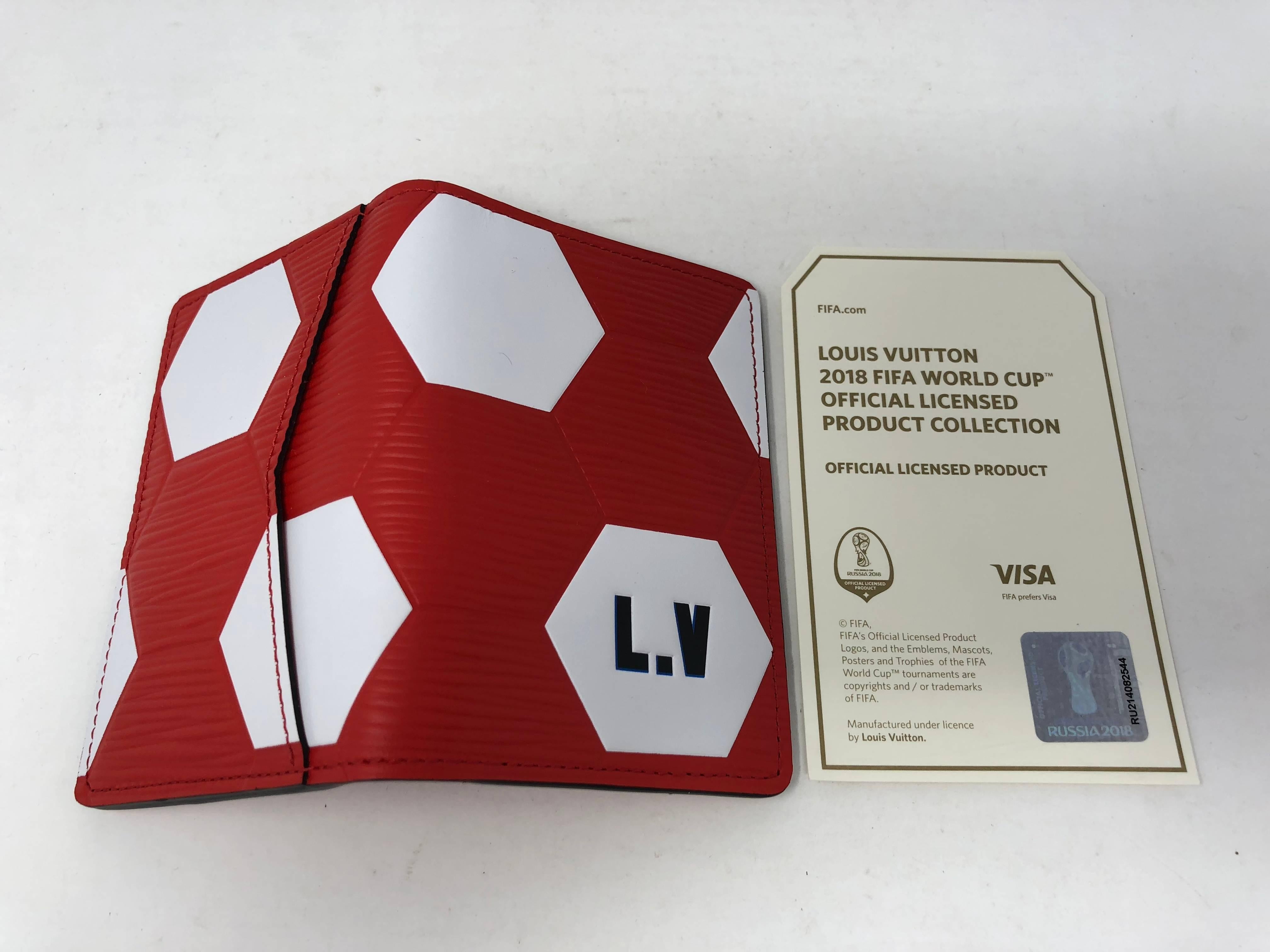 Louis Vuitton Red Pocket Organizer FIFA World Cup Collection  In New Condition In Athens, GA