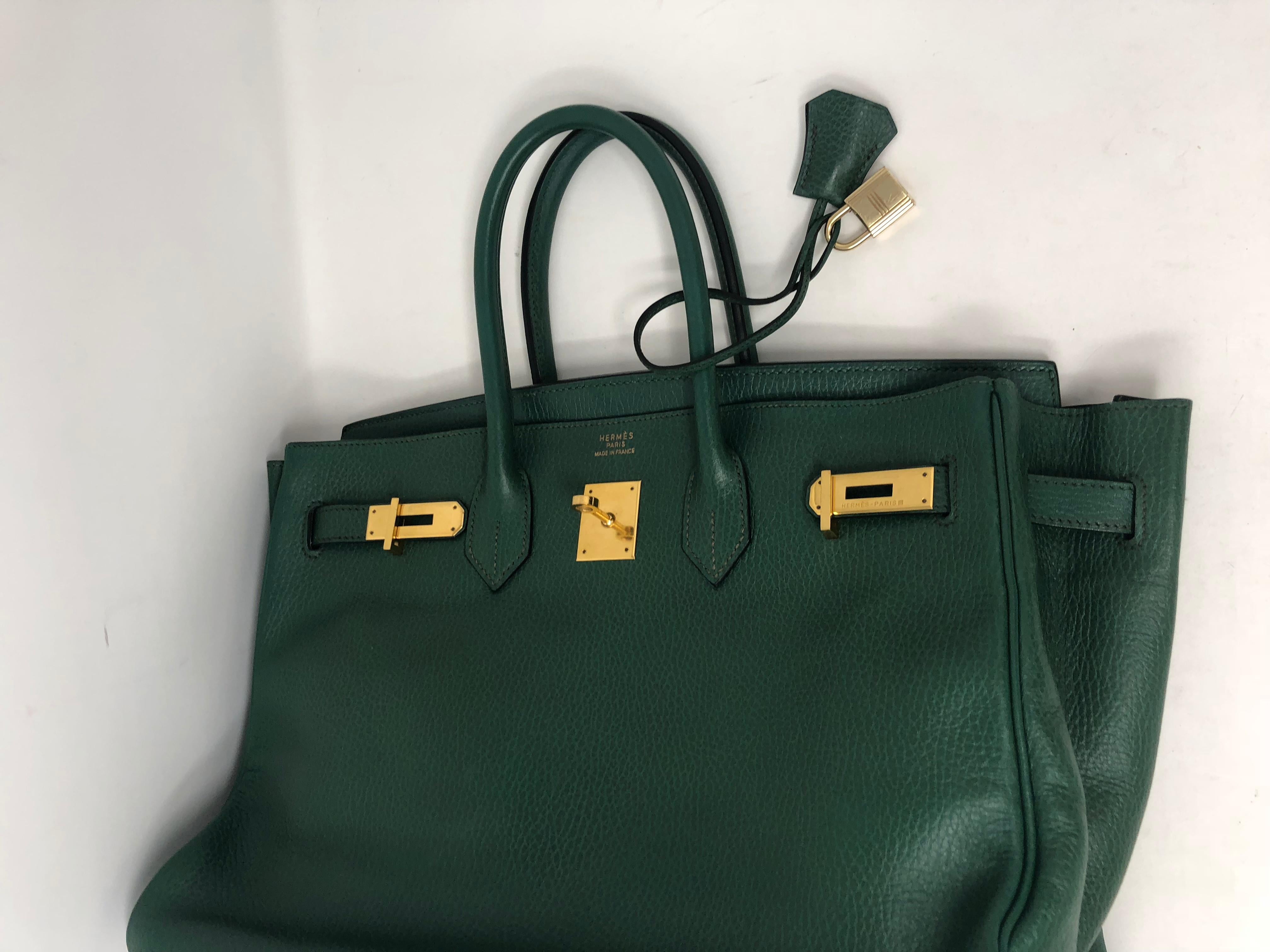 Black Hermes Green Vert Bengale Birkin 35 Bag