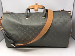 Louis Vuitton Titanium 50 Grey Keepall Bandouliere