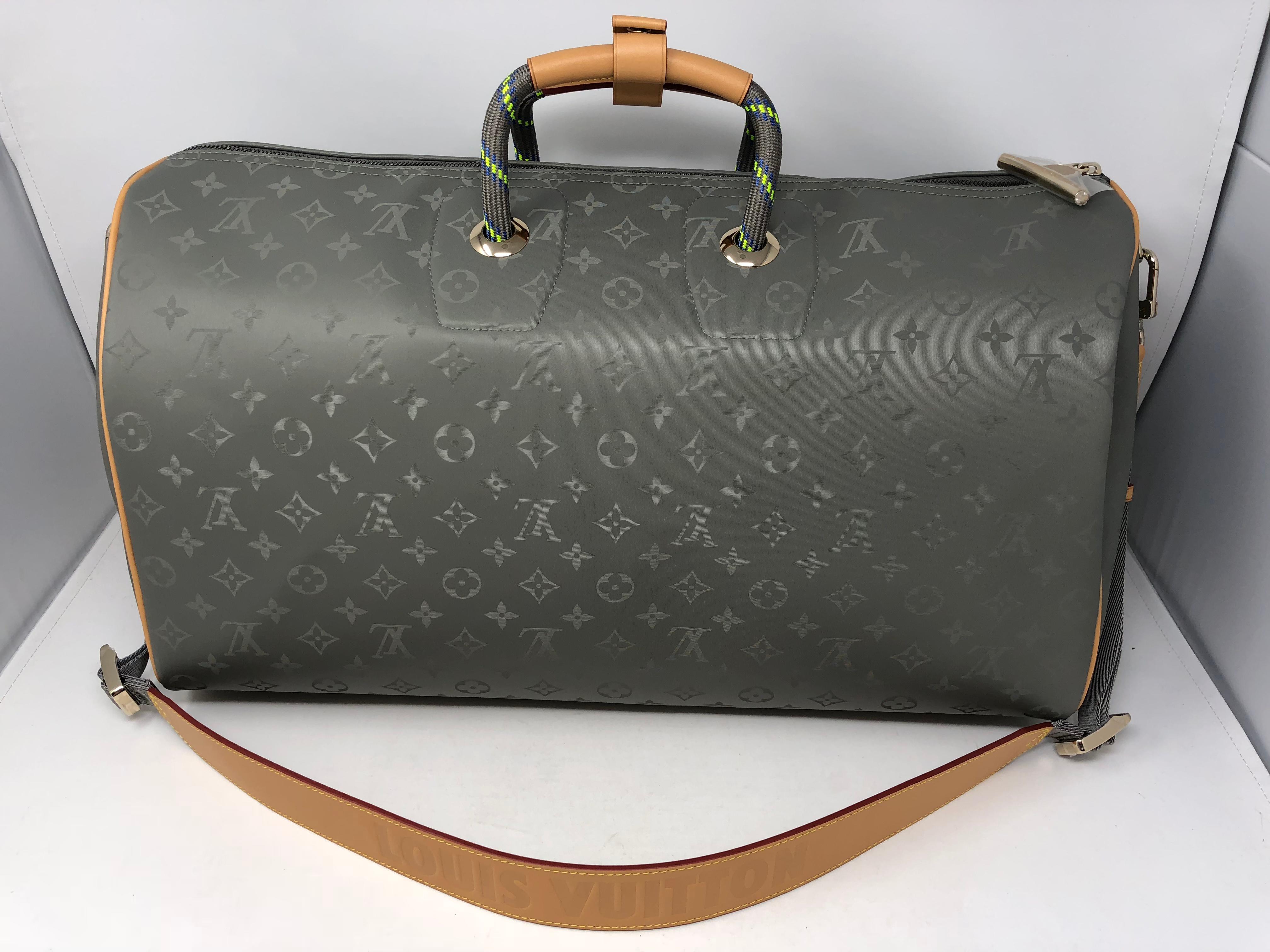 Louis Vuitton Titanium 50 Grey Keepall Bandouliere 11