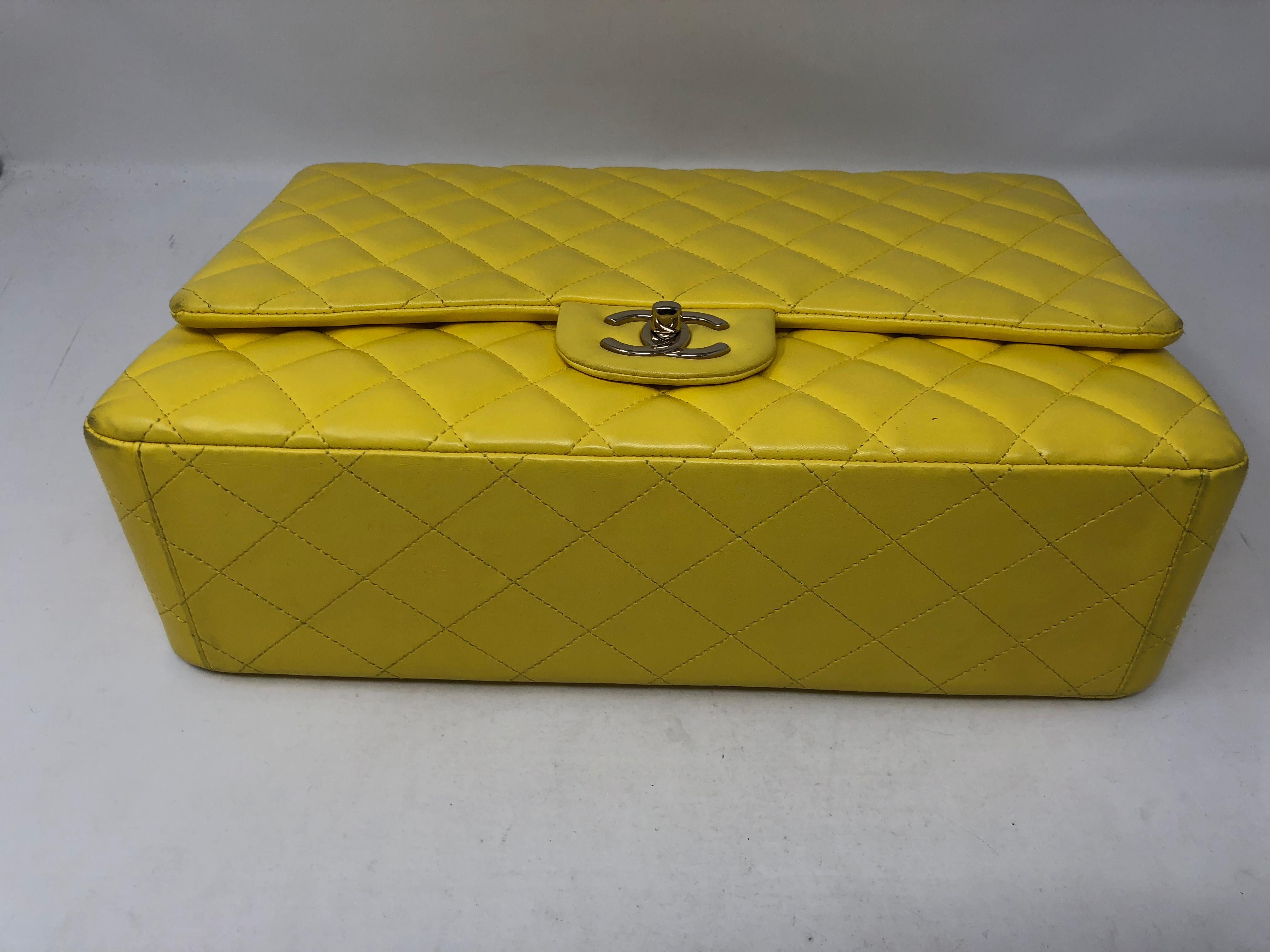 Chanel Yellow Maxi Double Flap Bag 5