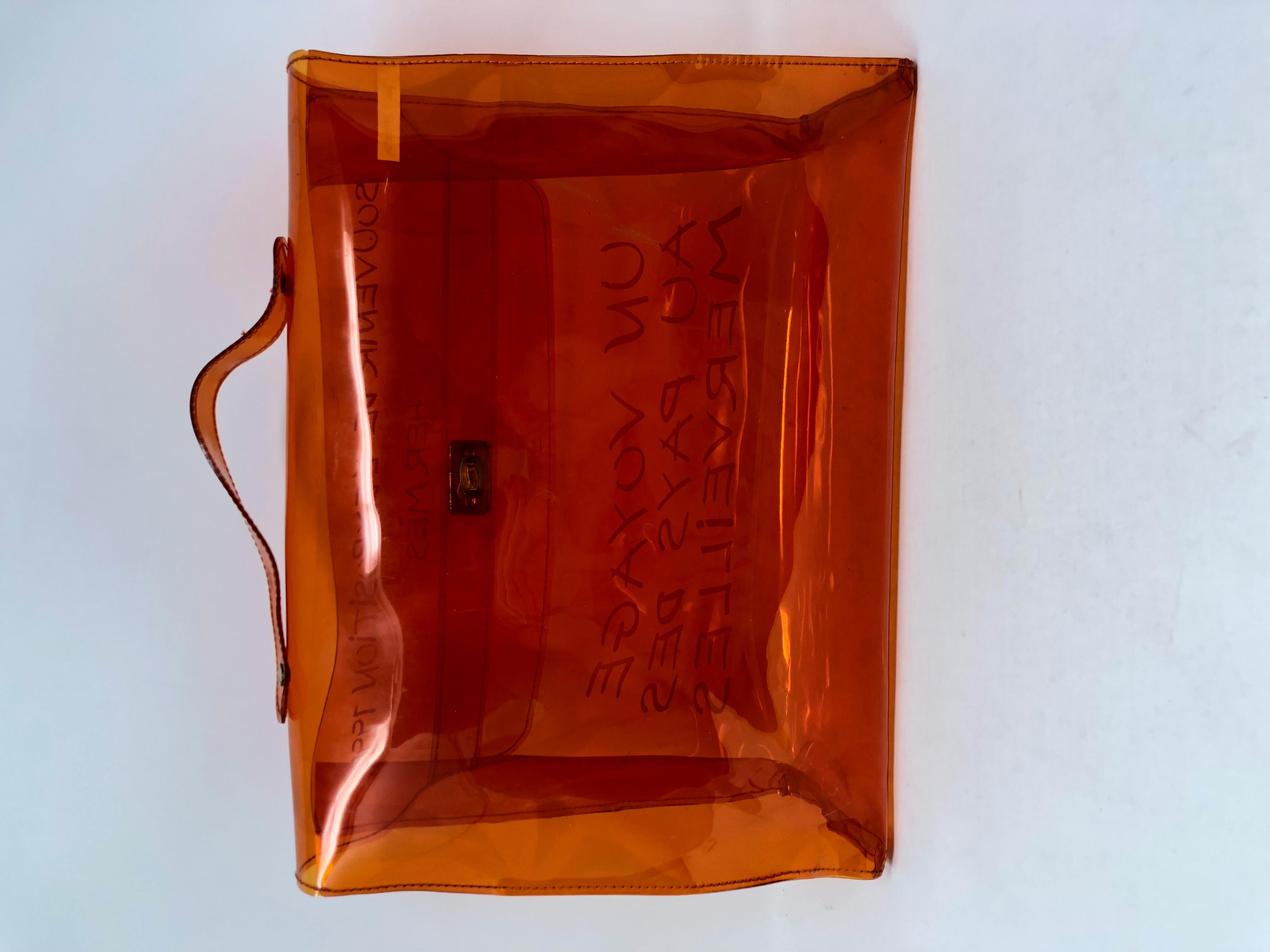 Women's or Men's Hermes Vintage Kelly Souvenir De L'Exposition Transparent Bag 