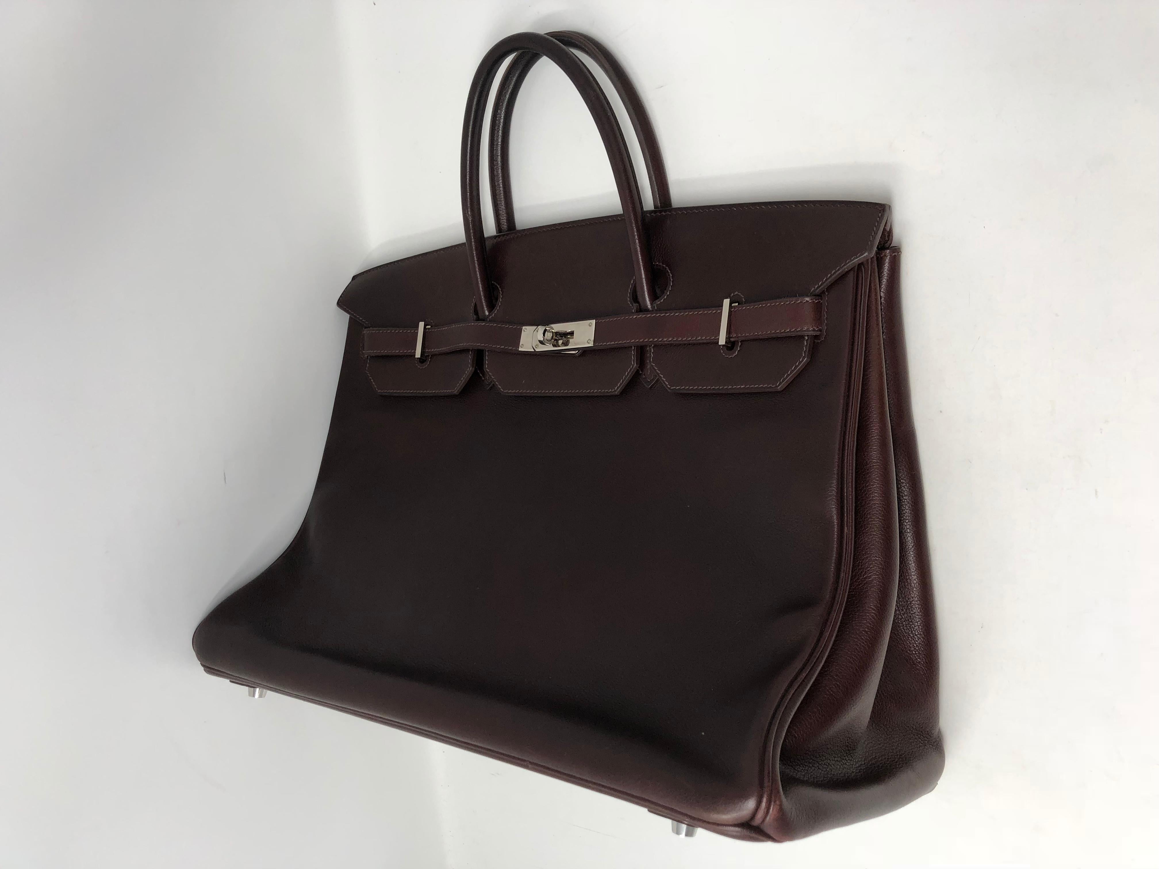 Hermes Rouge Palladium Hardware Birkin 40 Bag 8