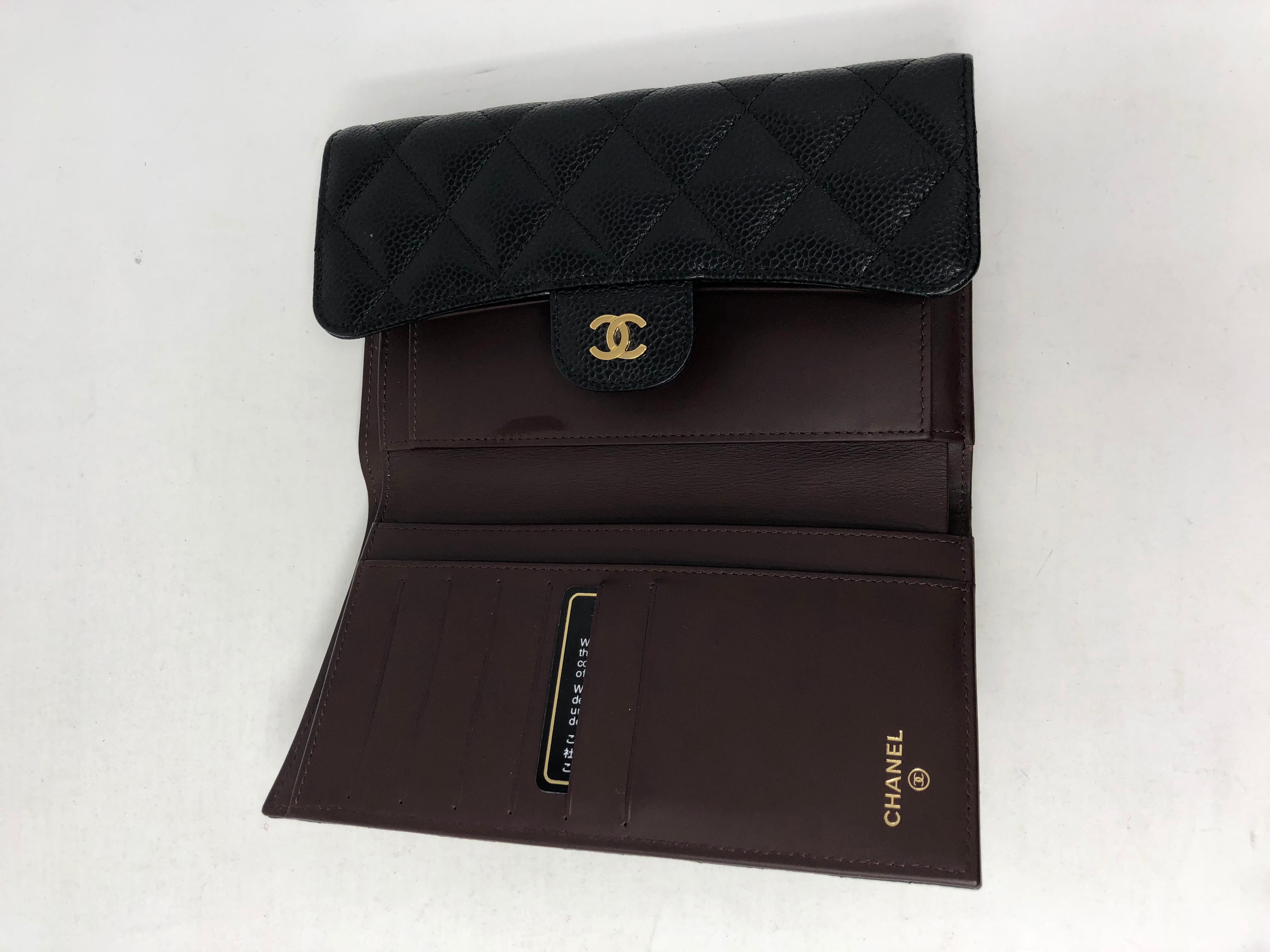Chanel Caviar Leather Black Wallet  7