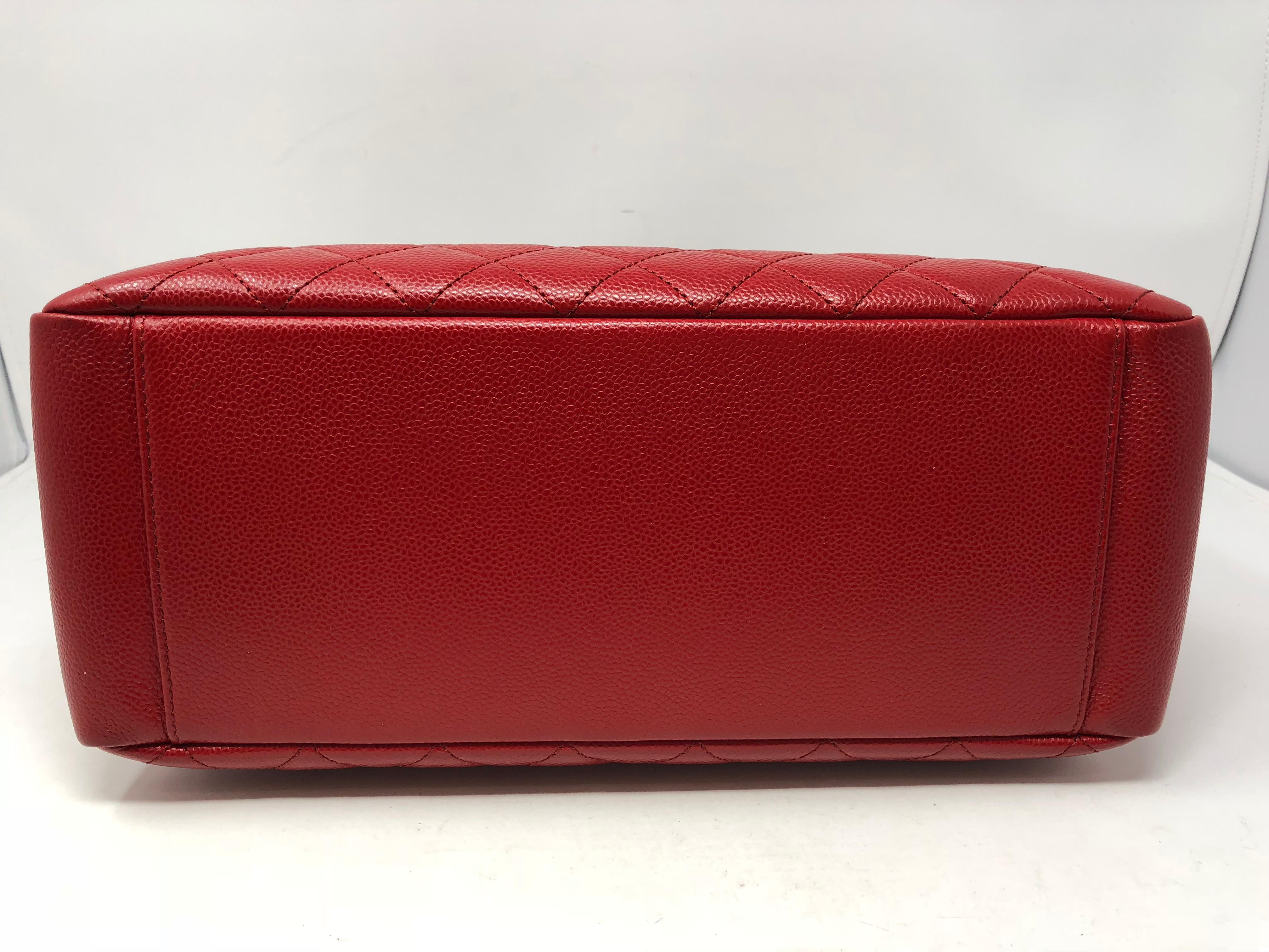 Chanel Red Grand Shopper Tote Bag 1