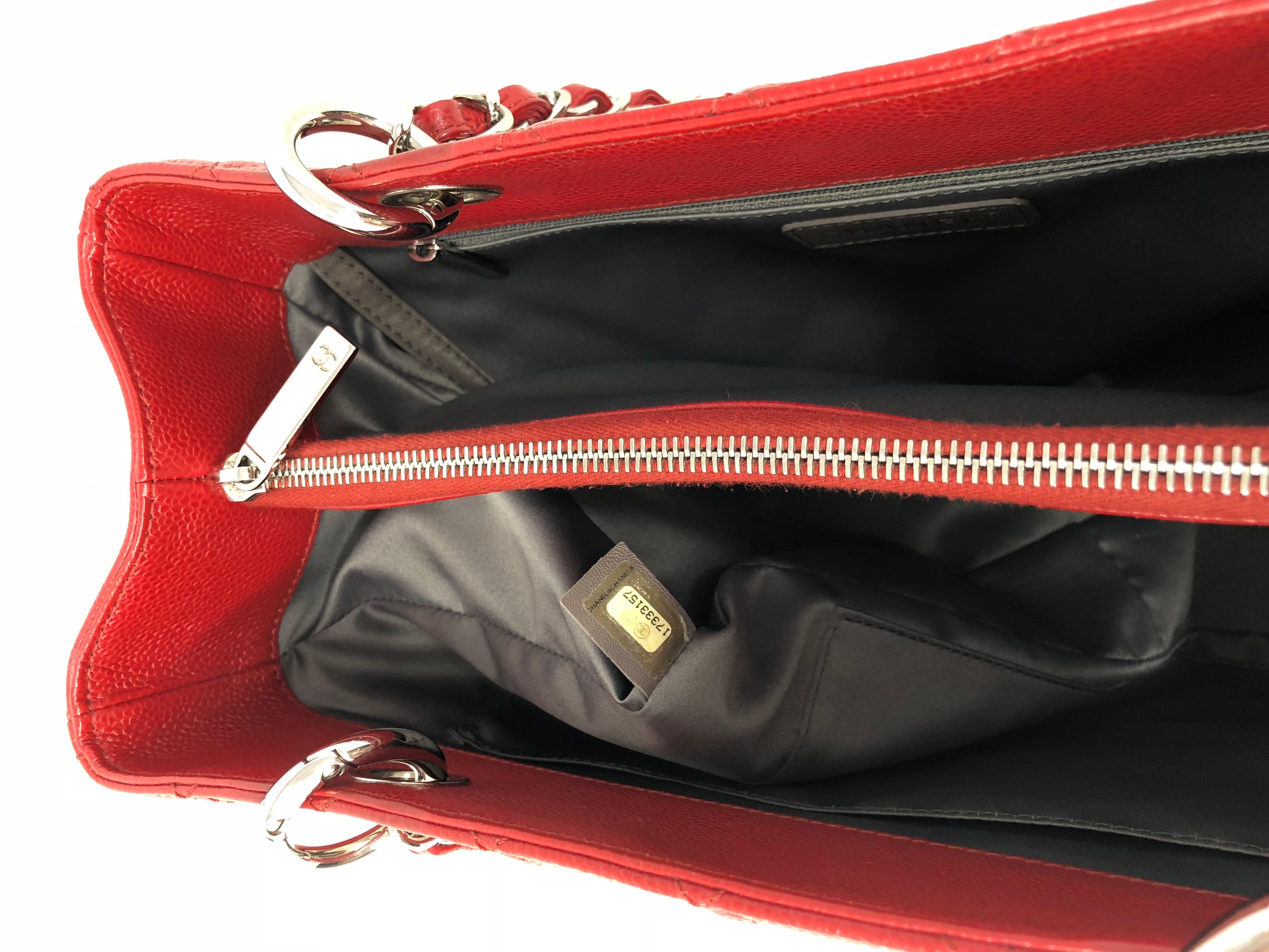 Chanel Red Grand Shopper Tote Bag 6
