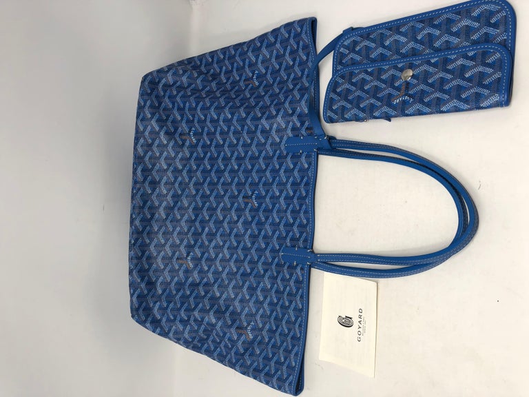 Navy Blue Goyard St. Louis PM Tote Bag For Sale at 1stDibs