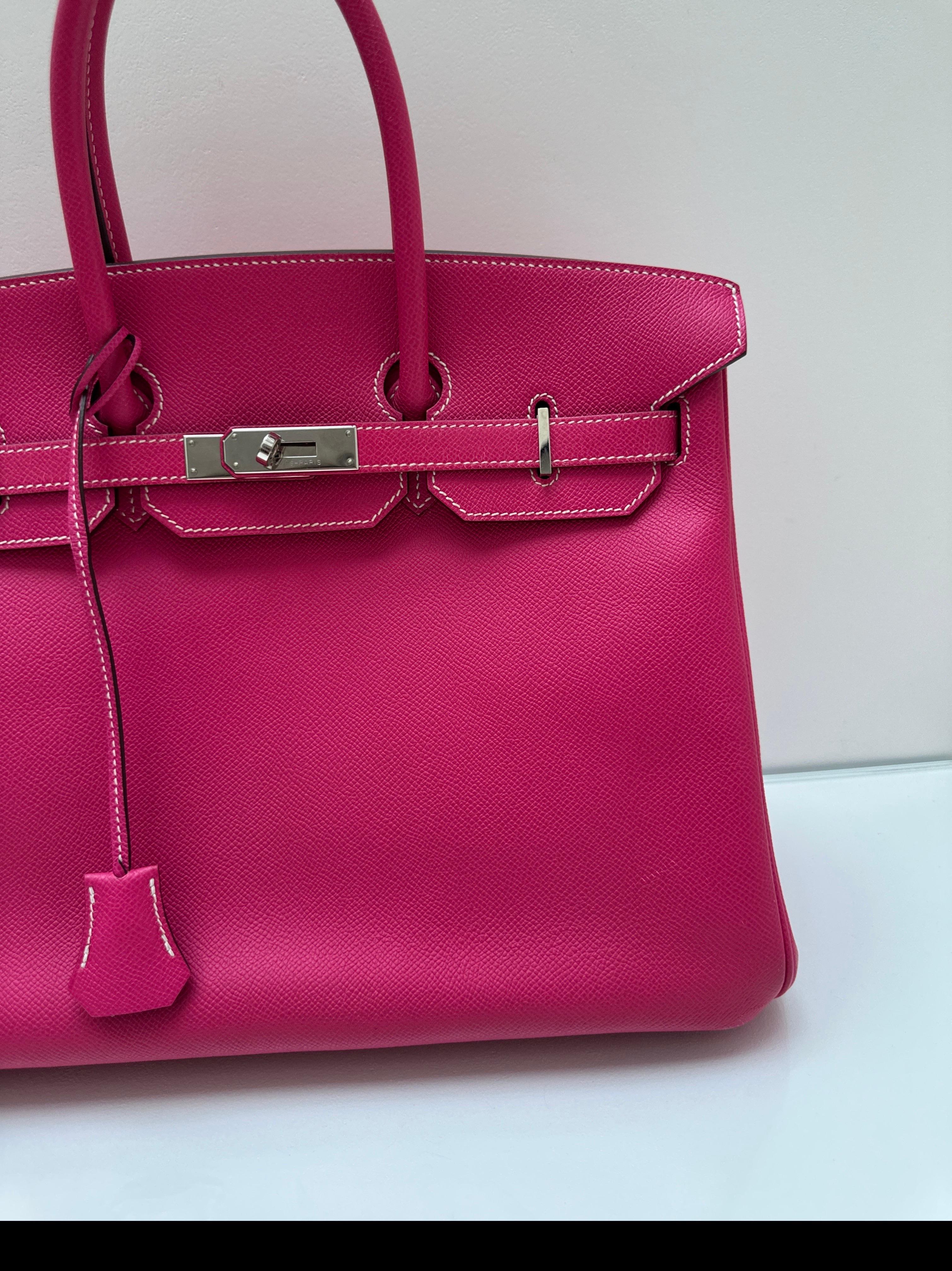 Bolso Hermes Rosa Tyrien Birkin 35 en Bueno estado para la venta en Athens, GA