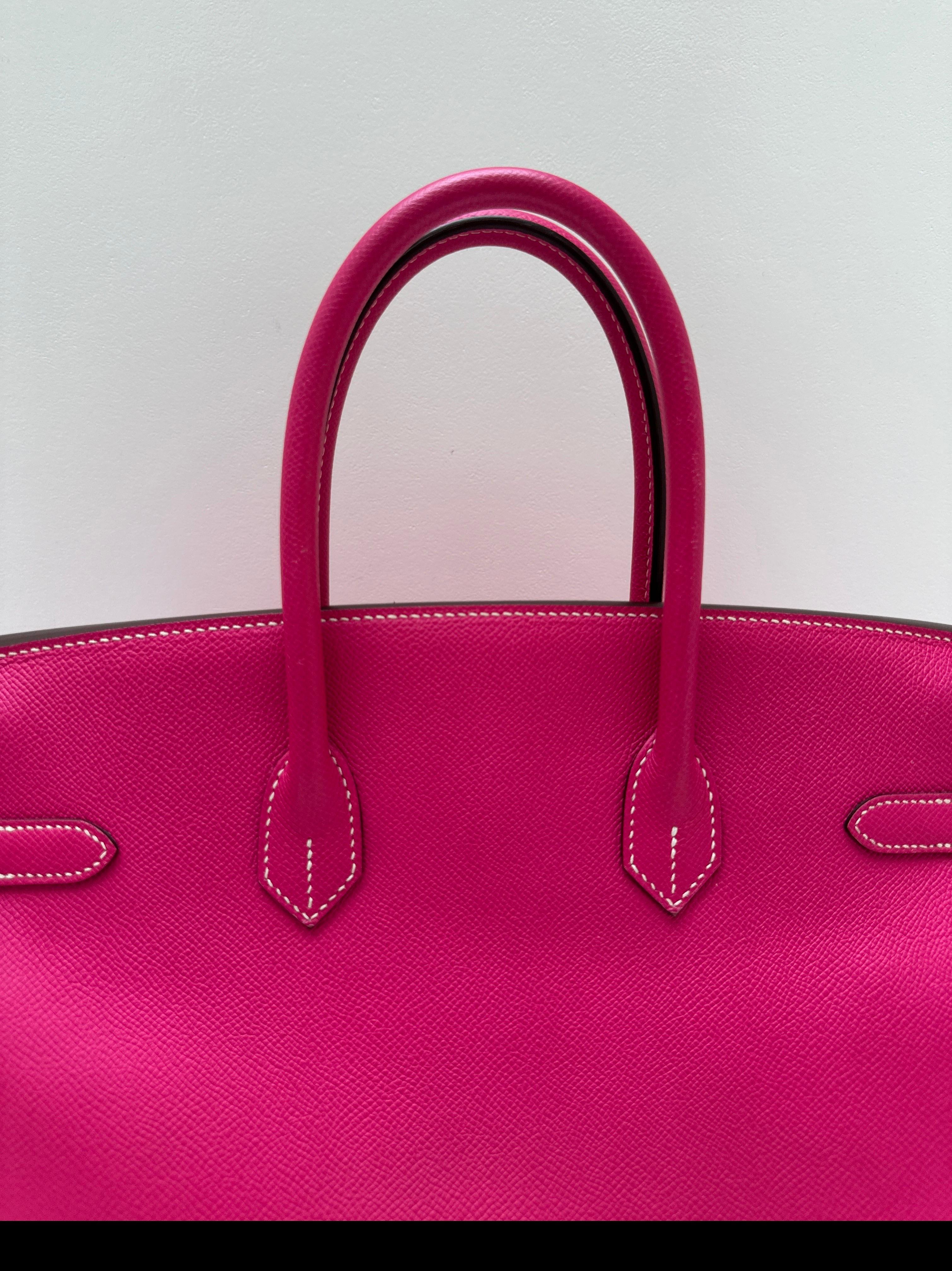 Bolso Hermes Rosa Tyrien Birkin 35 en venta 1