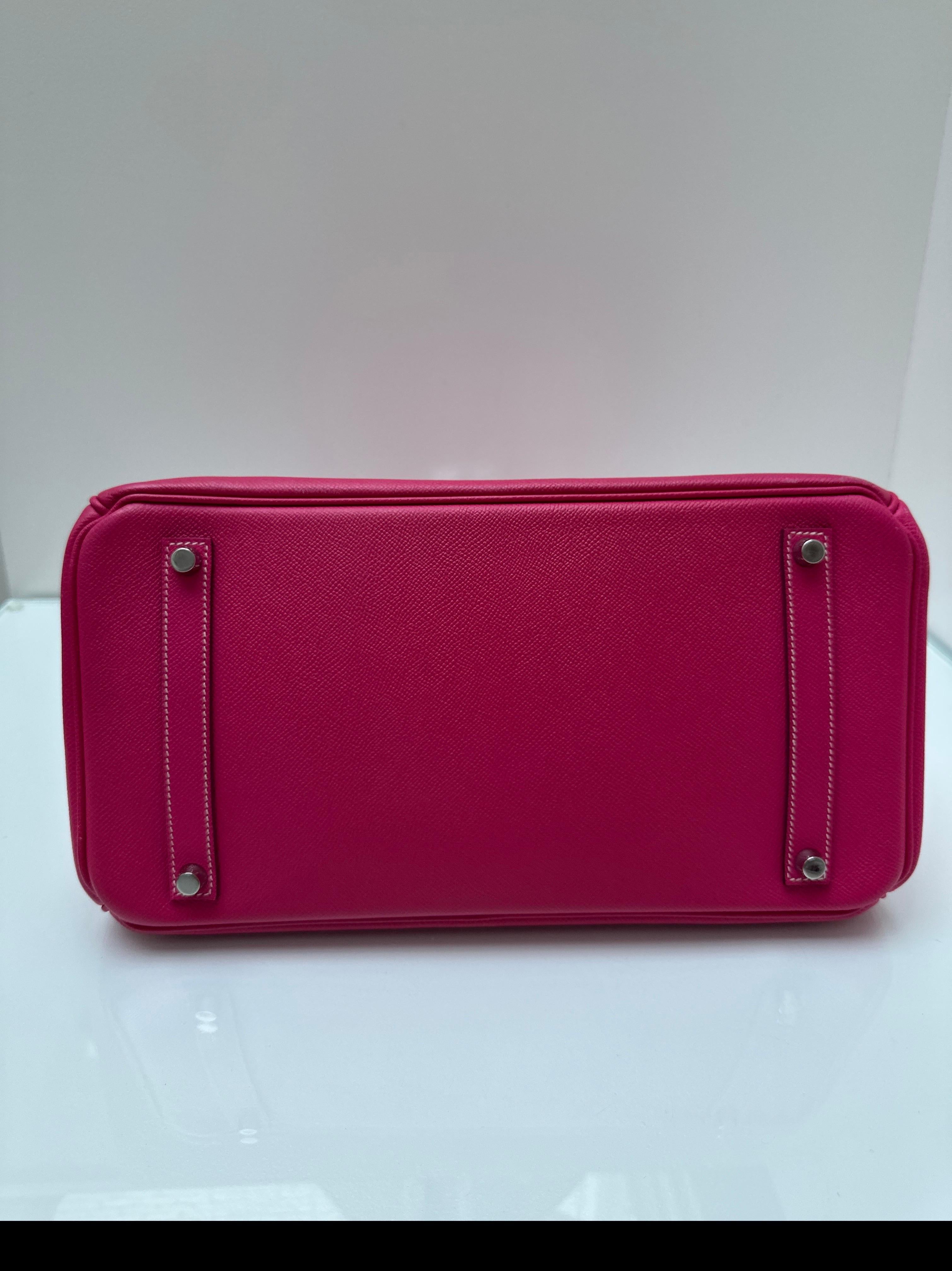 Bolso Hermes Rosa Tyrien Birkin 35 en venta 2