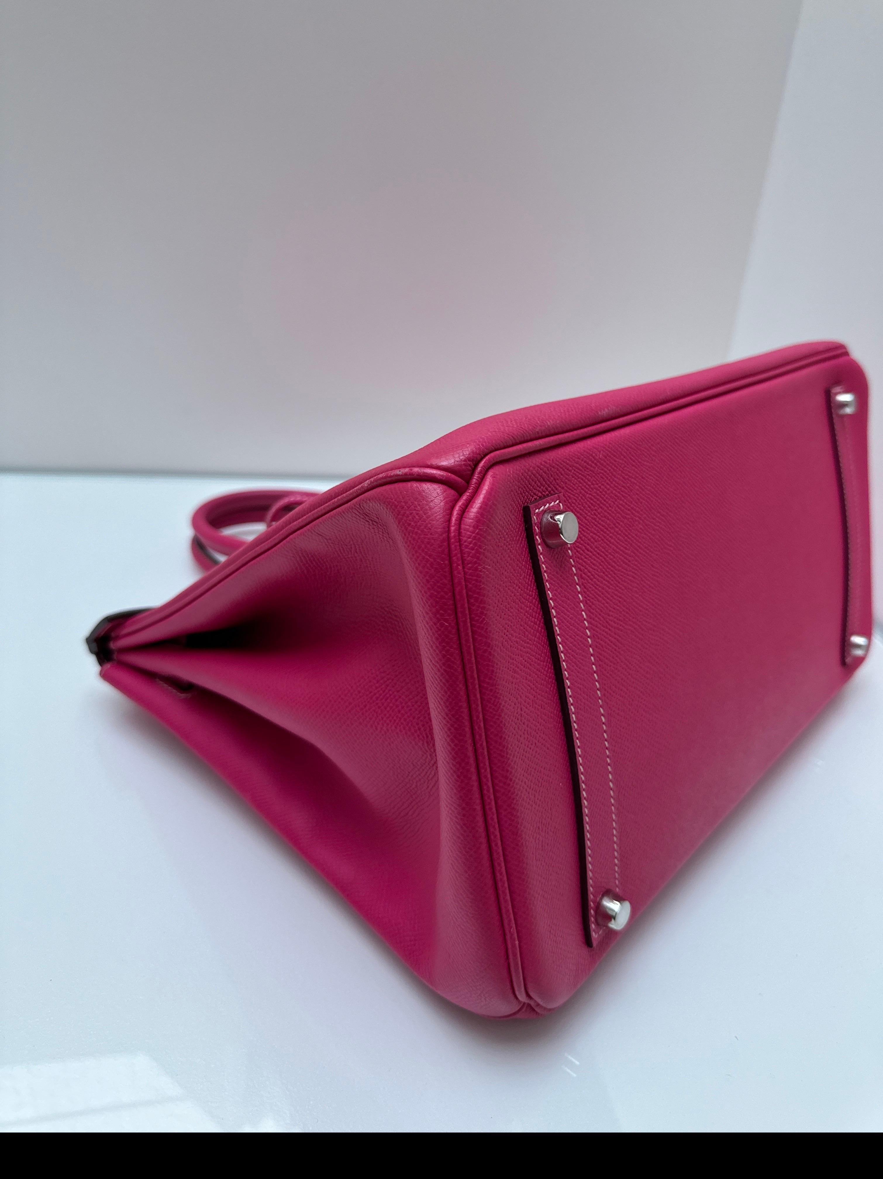 Bolso Hermes Rosa Tyrien Birkin 35 en venta 3