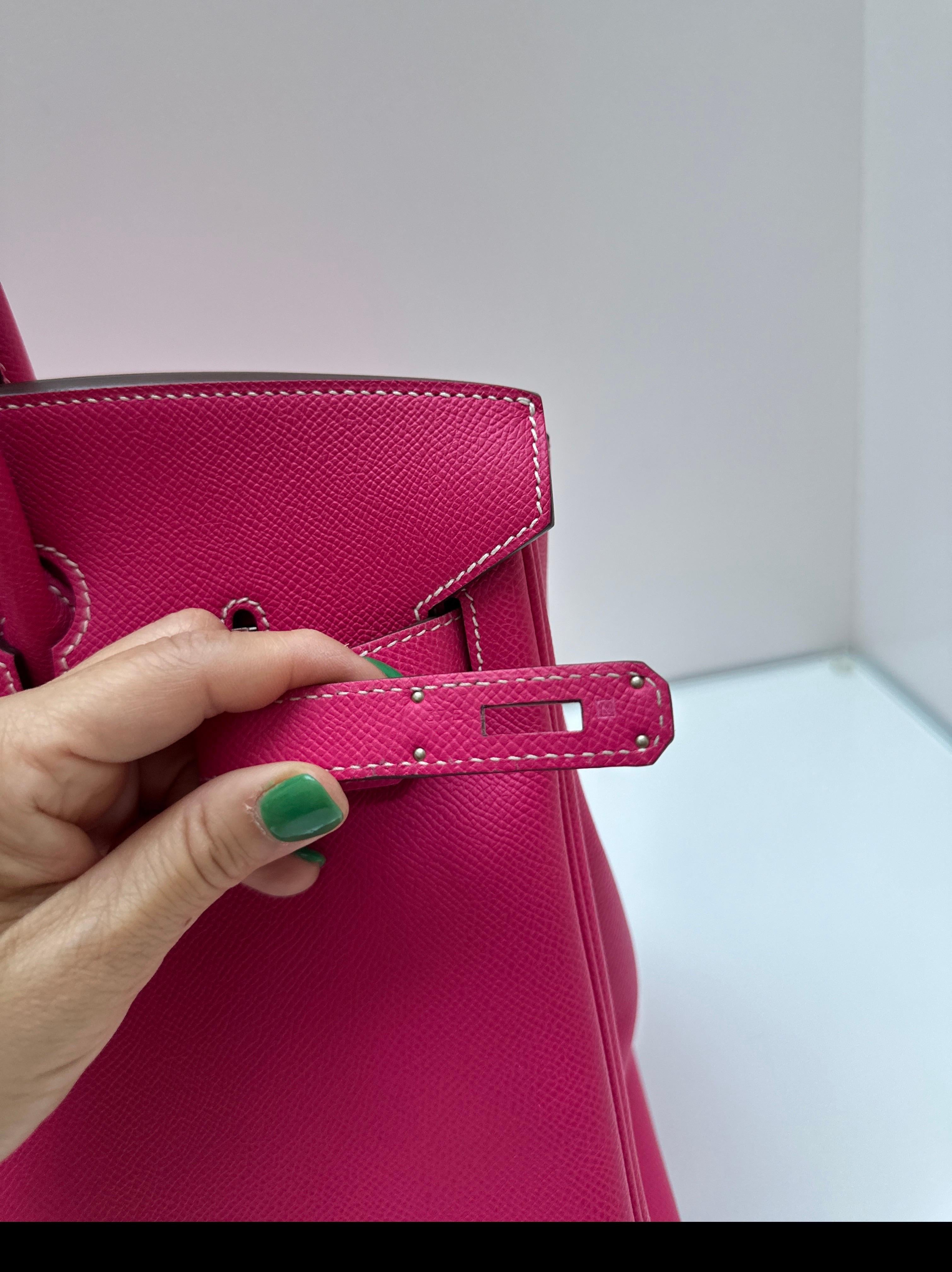 Bolso Hermes Rosa Tyrien Birkin 35 en venta 6