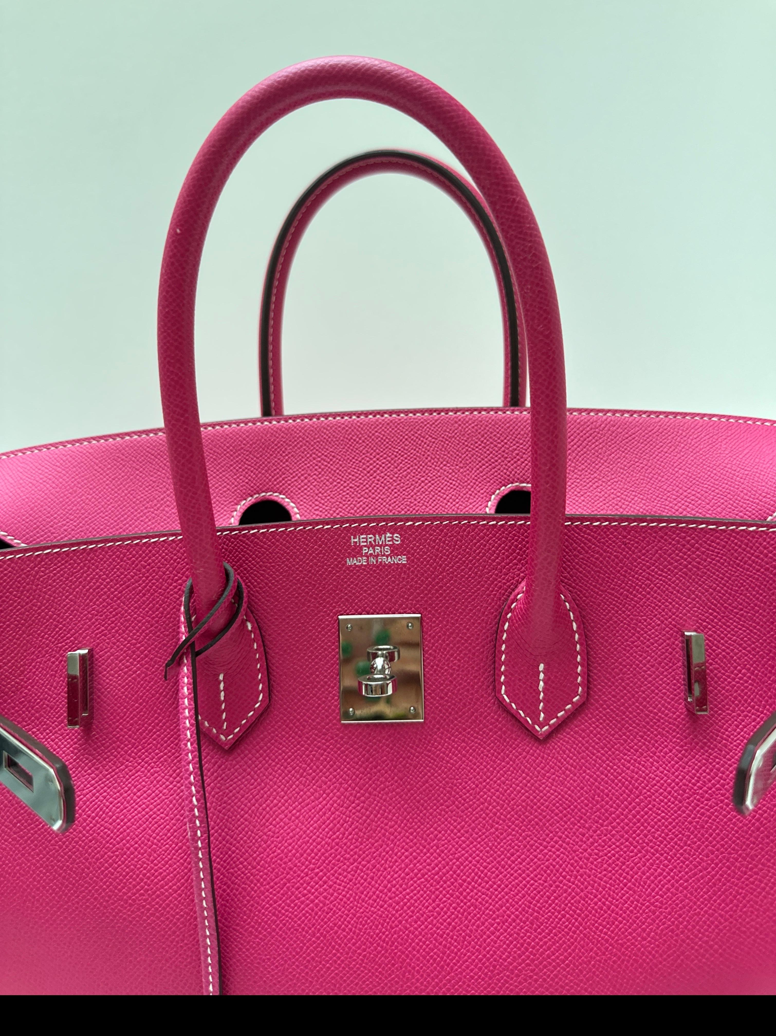 Bolso Hermes Rosa Tyrien Birkin 35 en venta 7