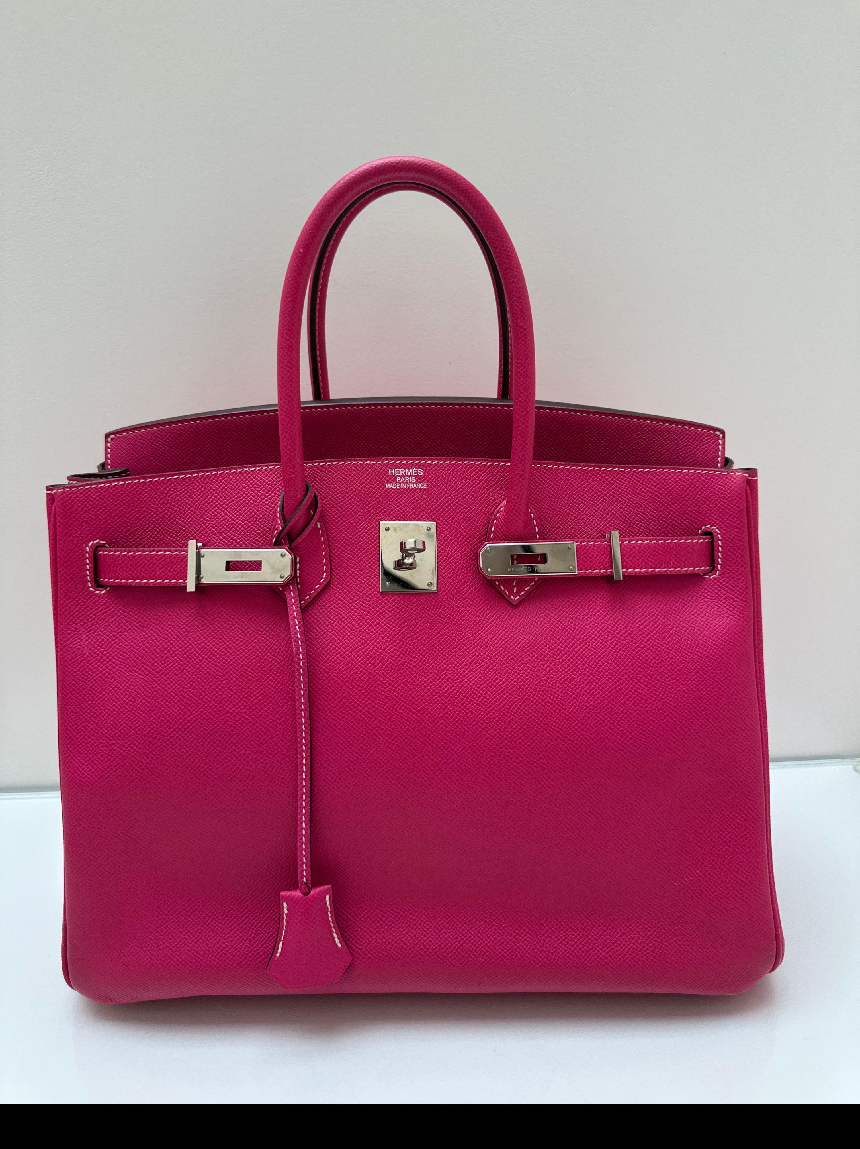 Bolso Hermes Rosa Tyrien Birkin 35 en venta 12