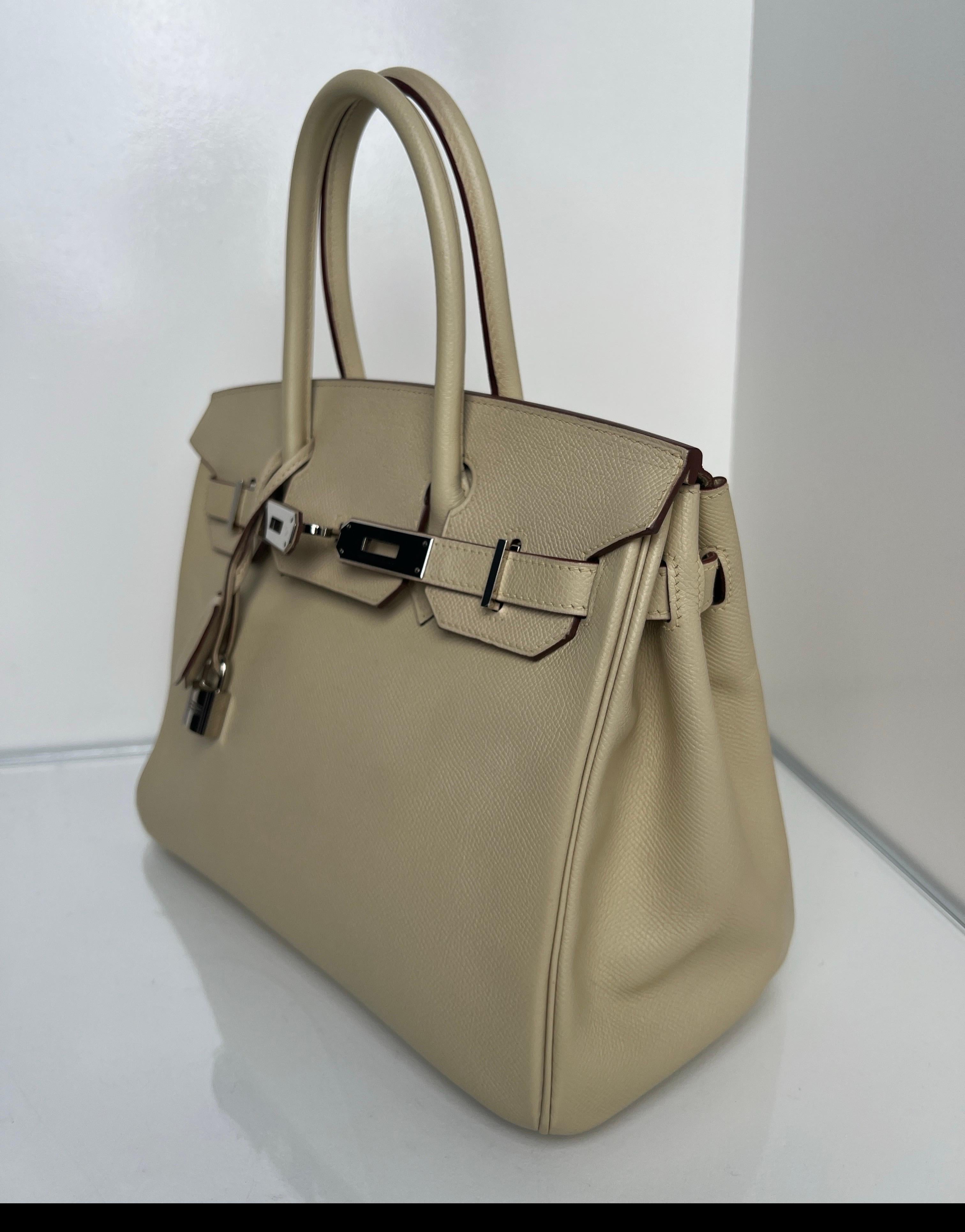 Sac Hermes Parchemin Birkin 30 Excellent état à Athens, GA