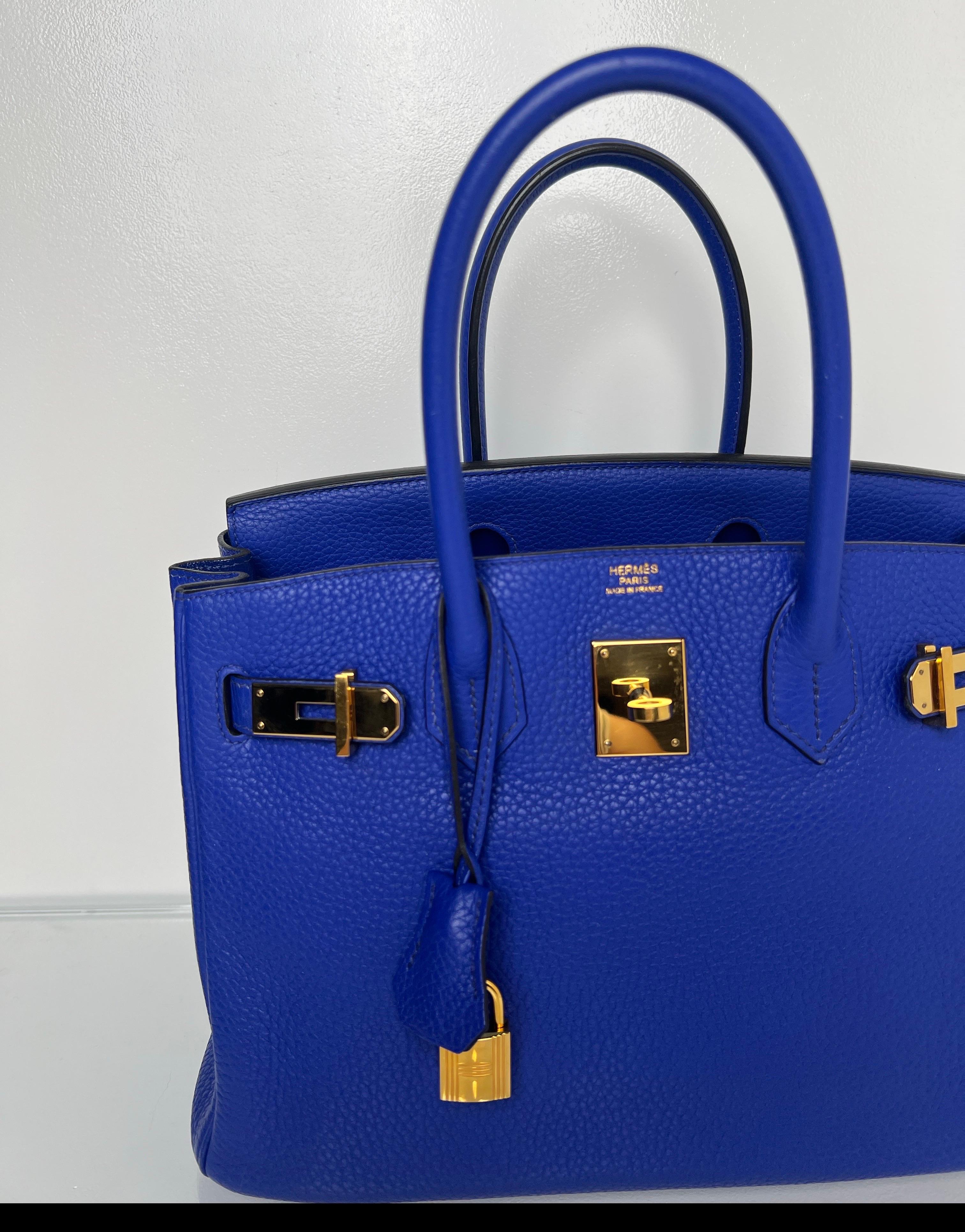 Bleu Hermès - Sac Birkin 30 Electrique bleu en vente