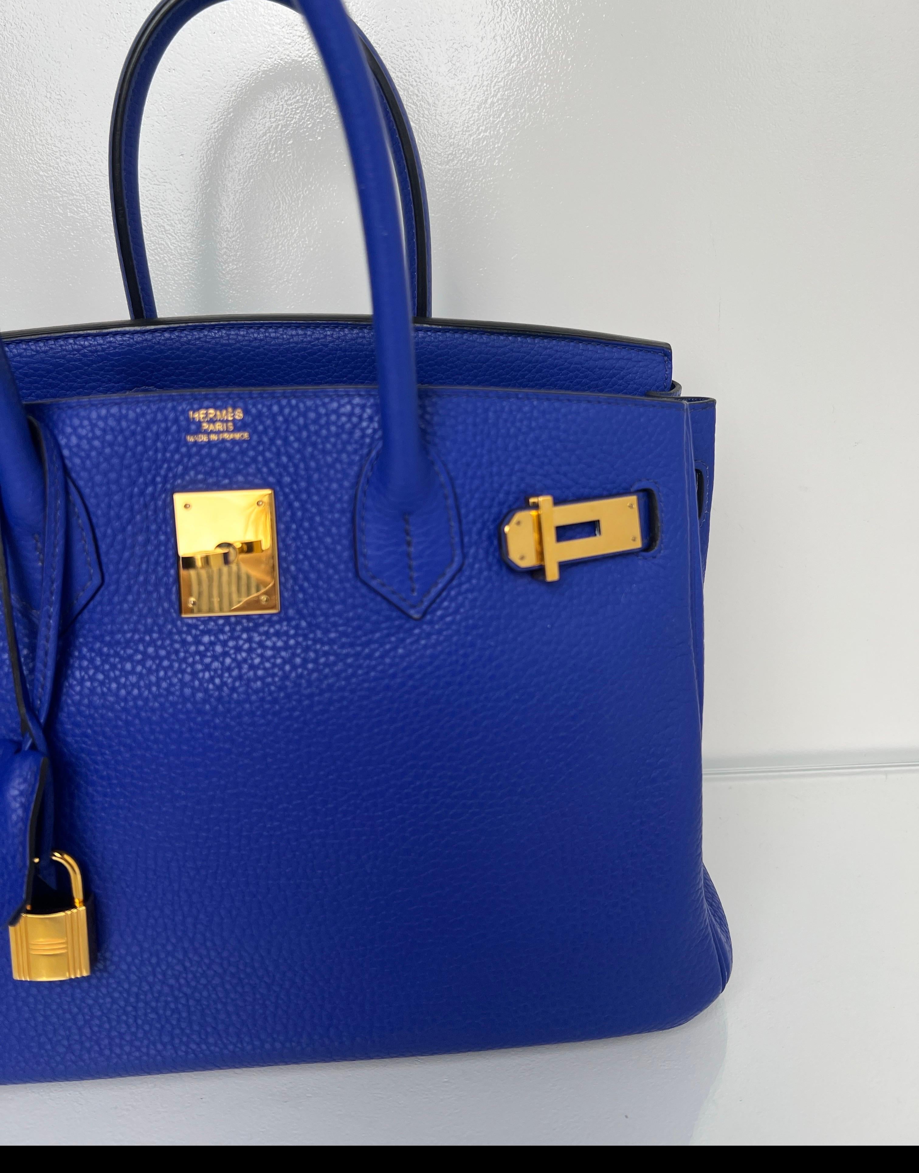 Hermès - Sac Birkin 30 Electrique bleu Bon état - En vente à Athens, GA