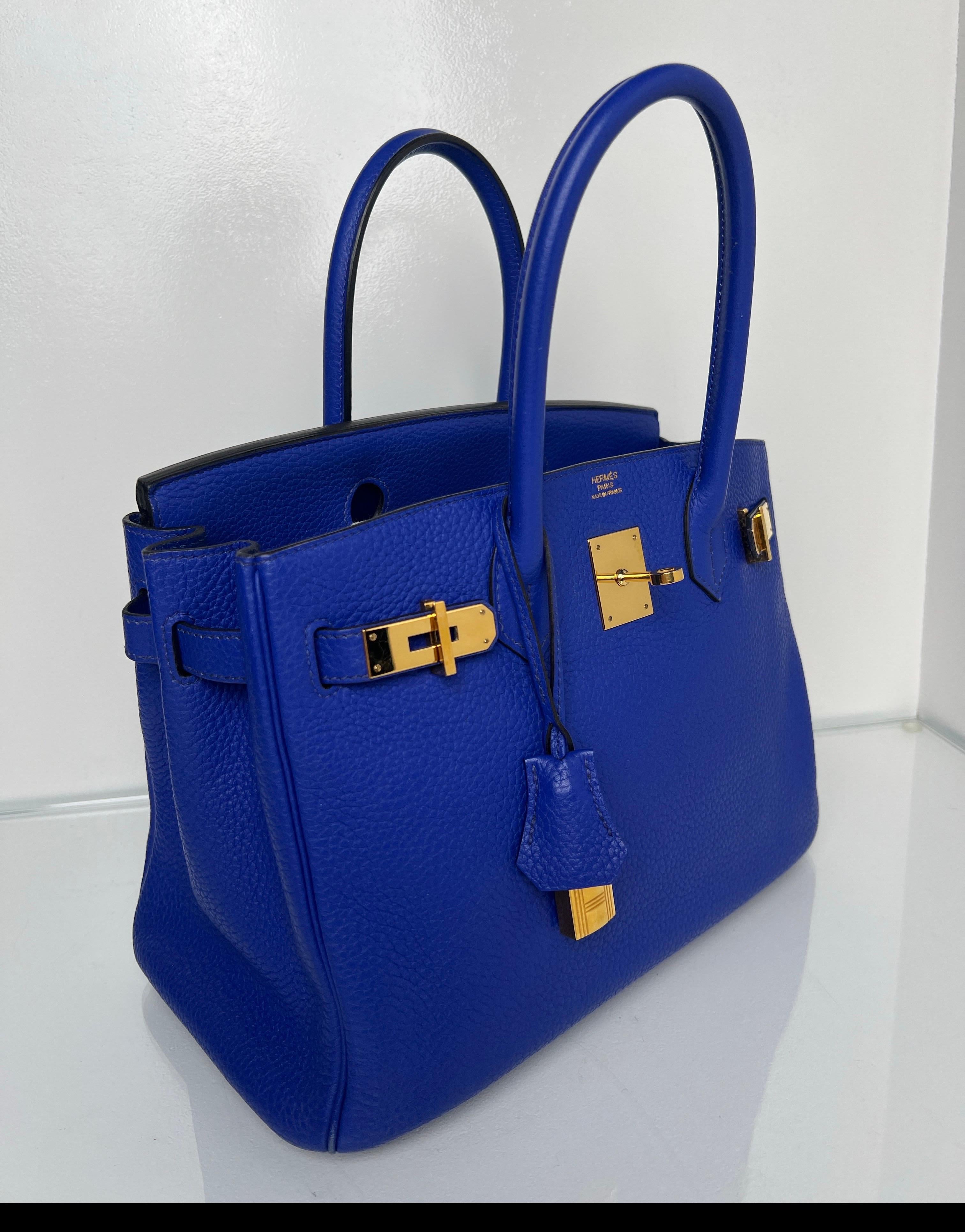 Hermès - Sac Birkin 30 Electrique bleu Unisexe en vente
