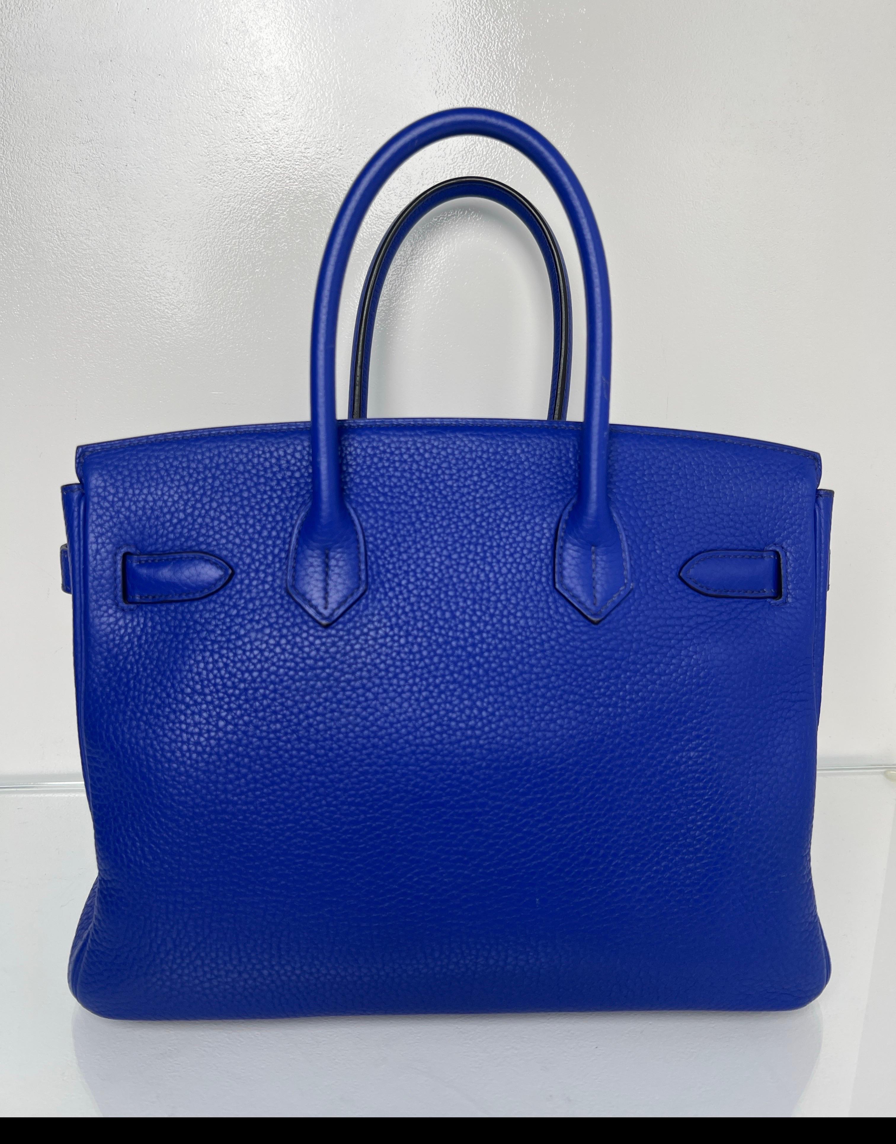 Hermès - Sac Birkin 30 Electrique bleu en vente 1