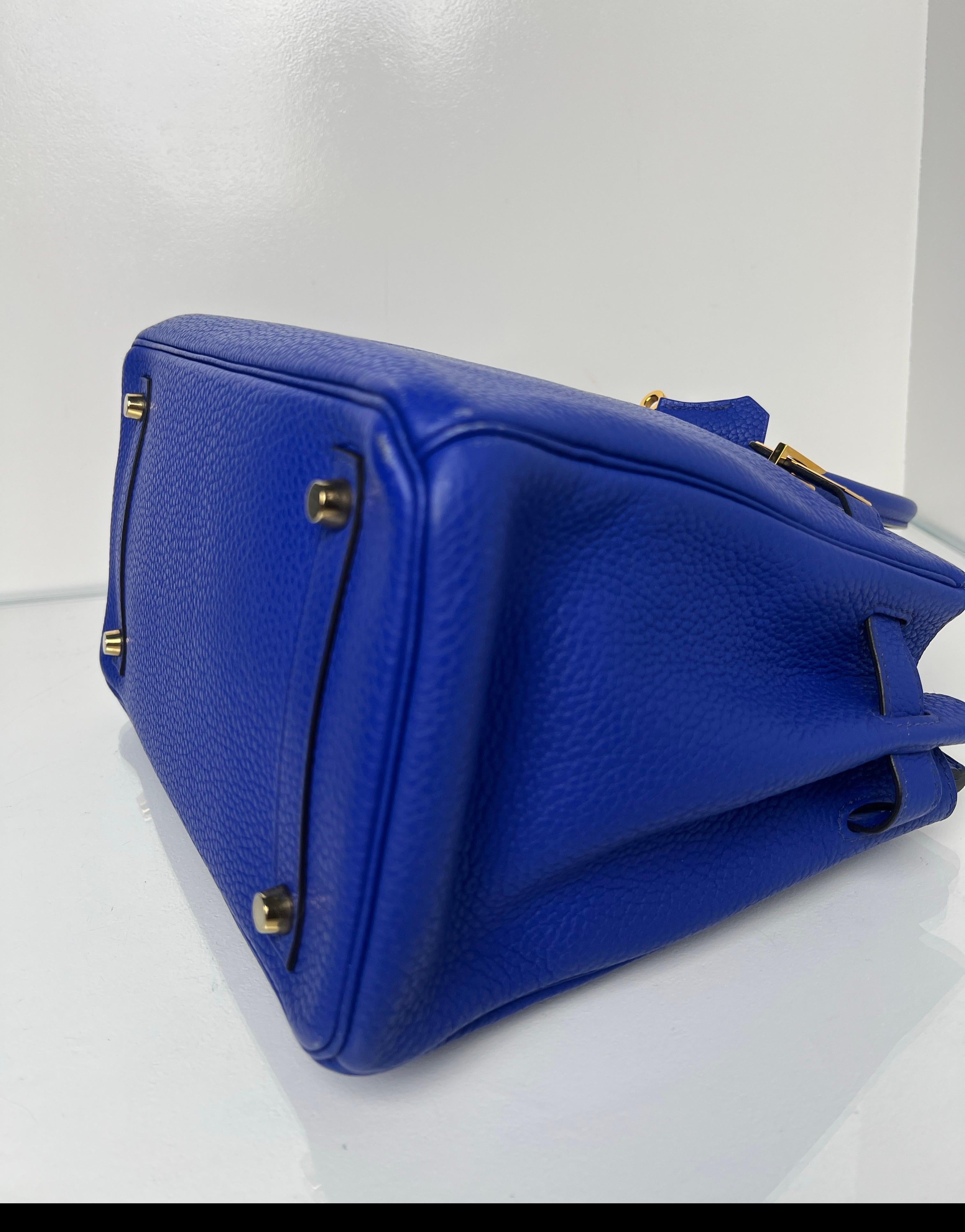 Hermès - Sac Birkin 30 Electrique bleu en vente 6