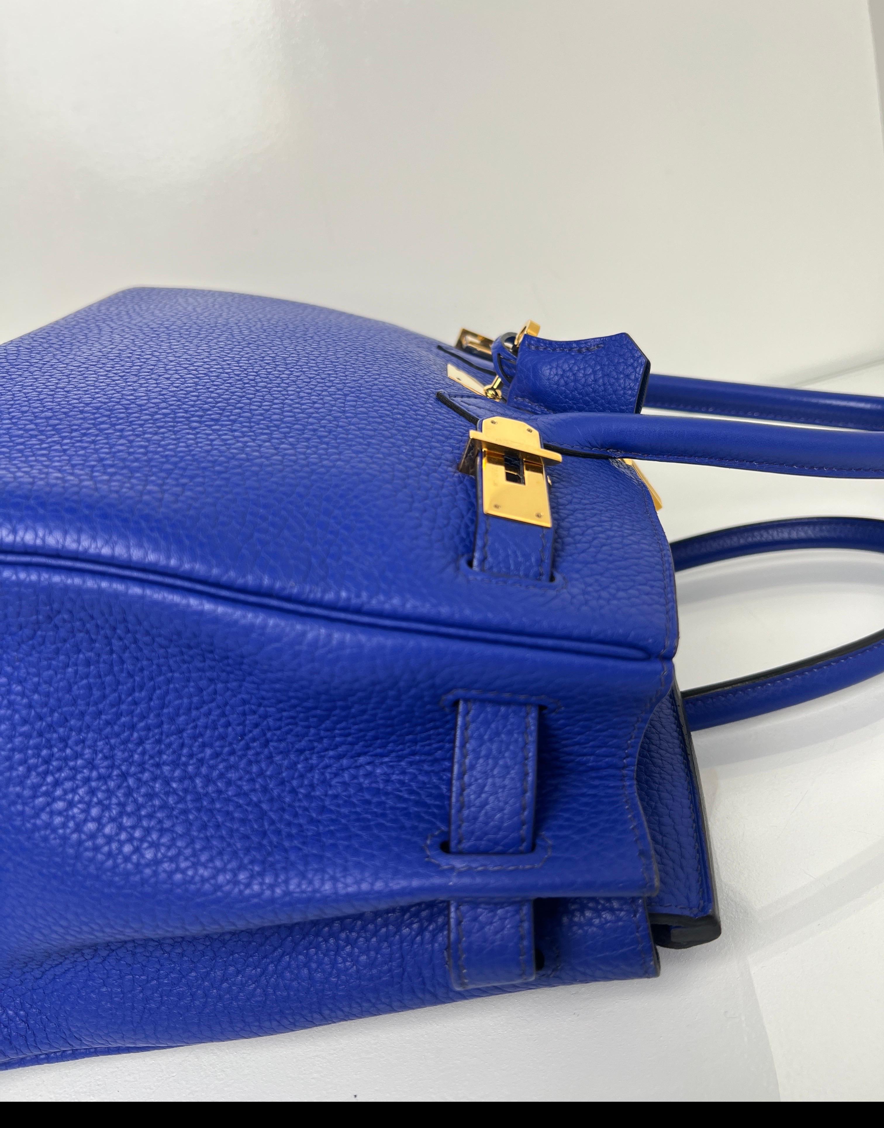 Hermès - Sac Birkin 30 Electrique bleu en vente 7
