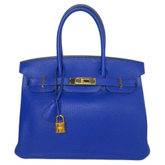 Hermes Blue Electrique Birkin 30 Bag