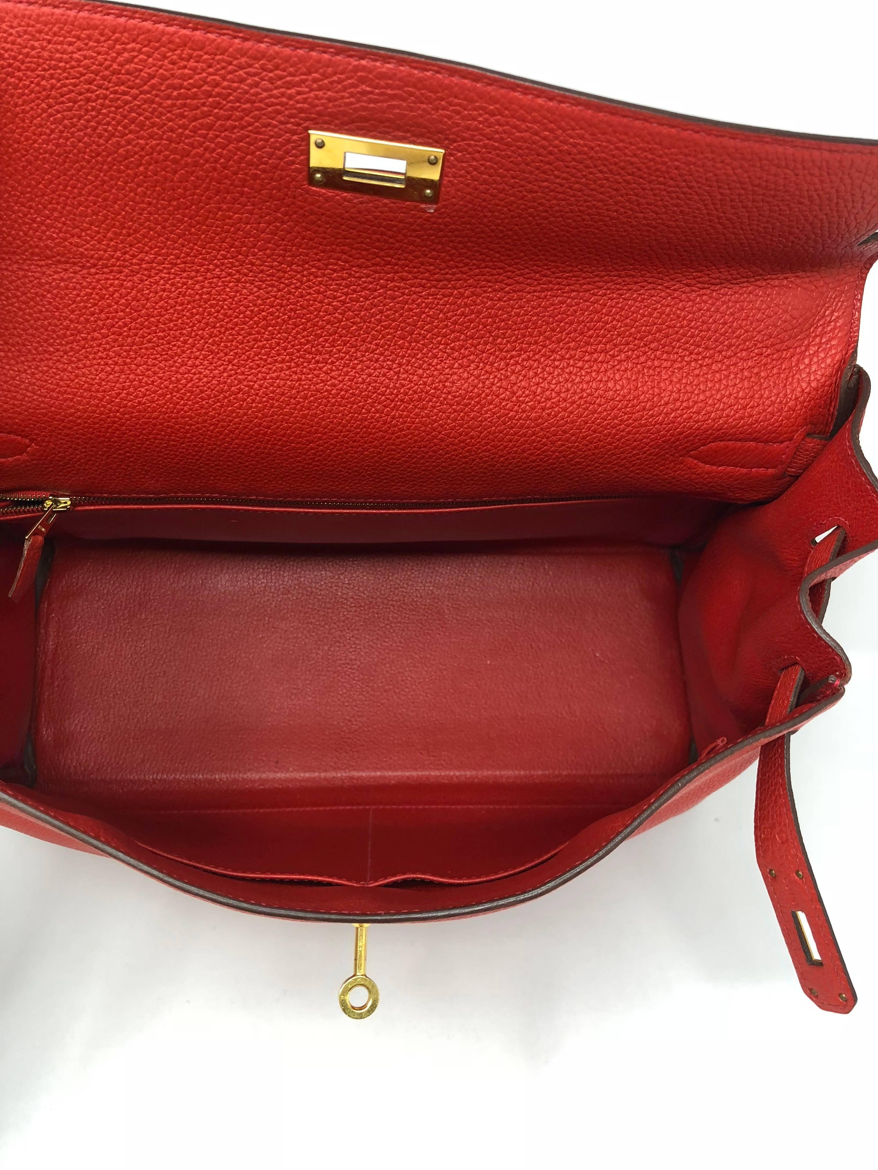 Hermes Geranium Red Kelly 35  In Excellent Condition In Athens, GA
