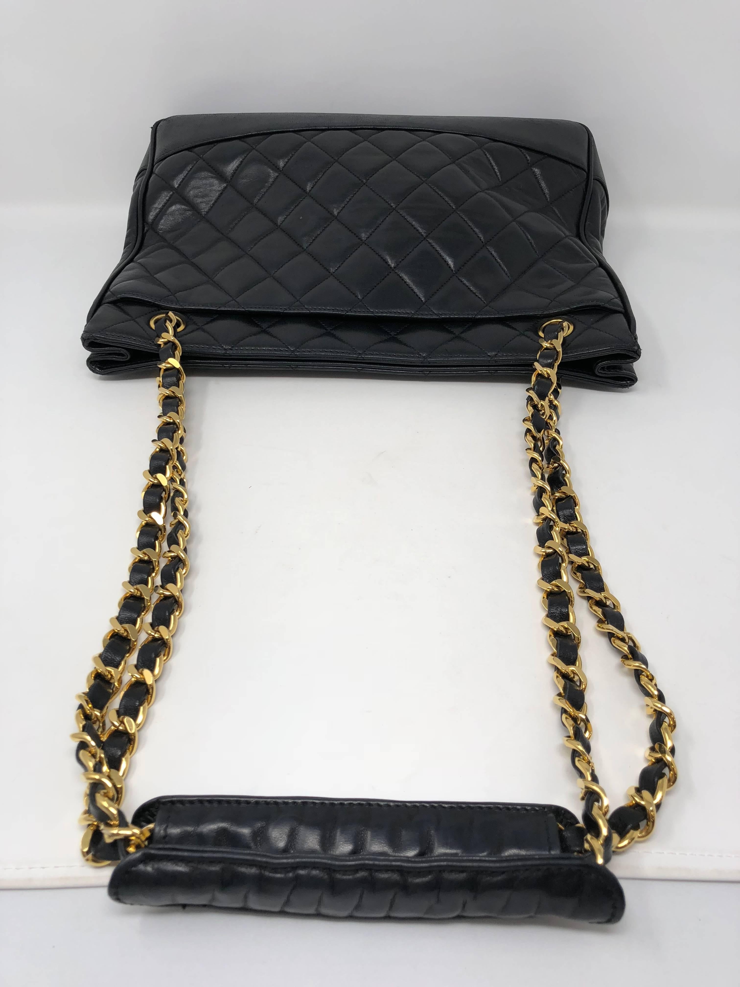 Black Chanel Tote Bag lambskin