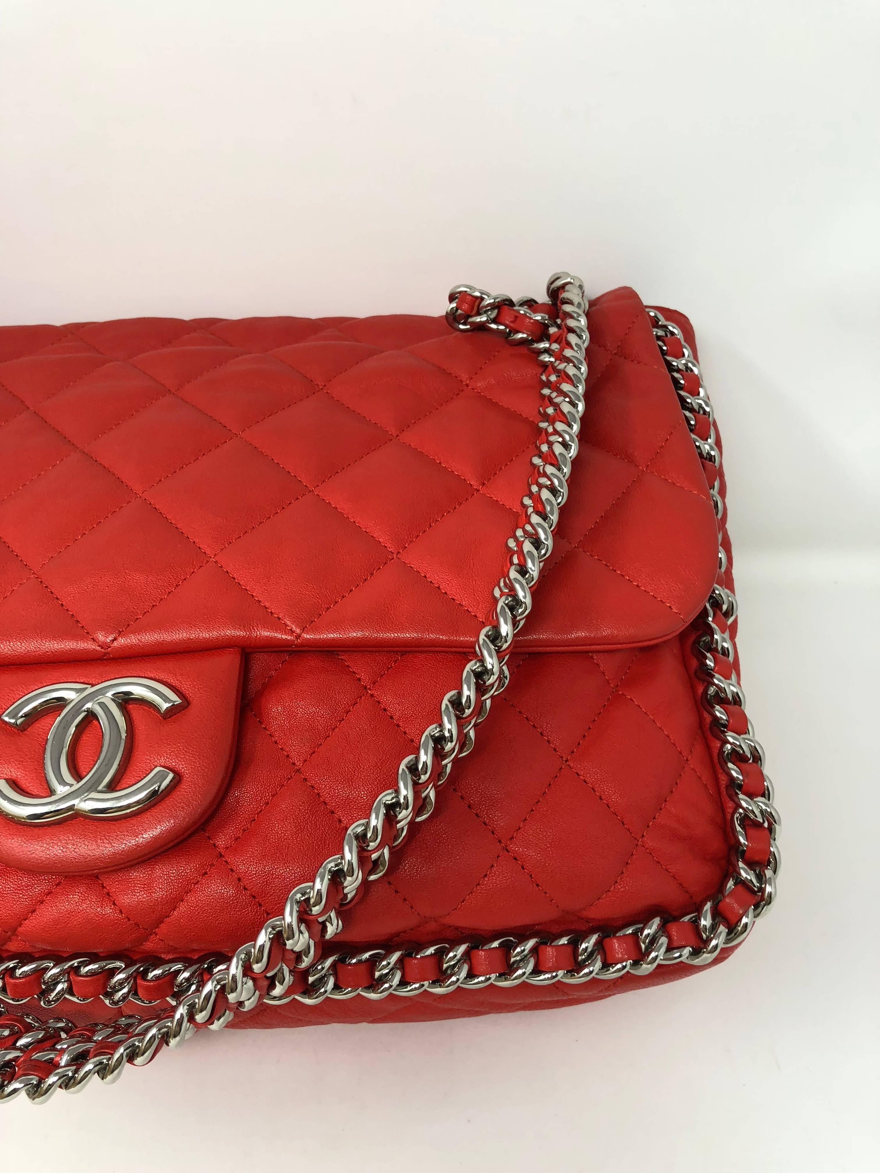 Chanel Red Chain Around Bag 2