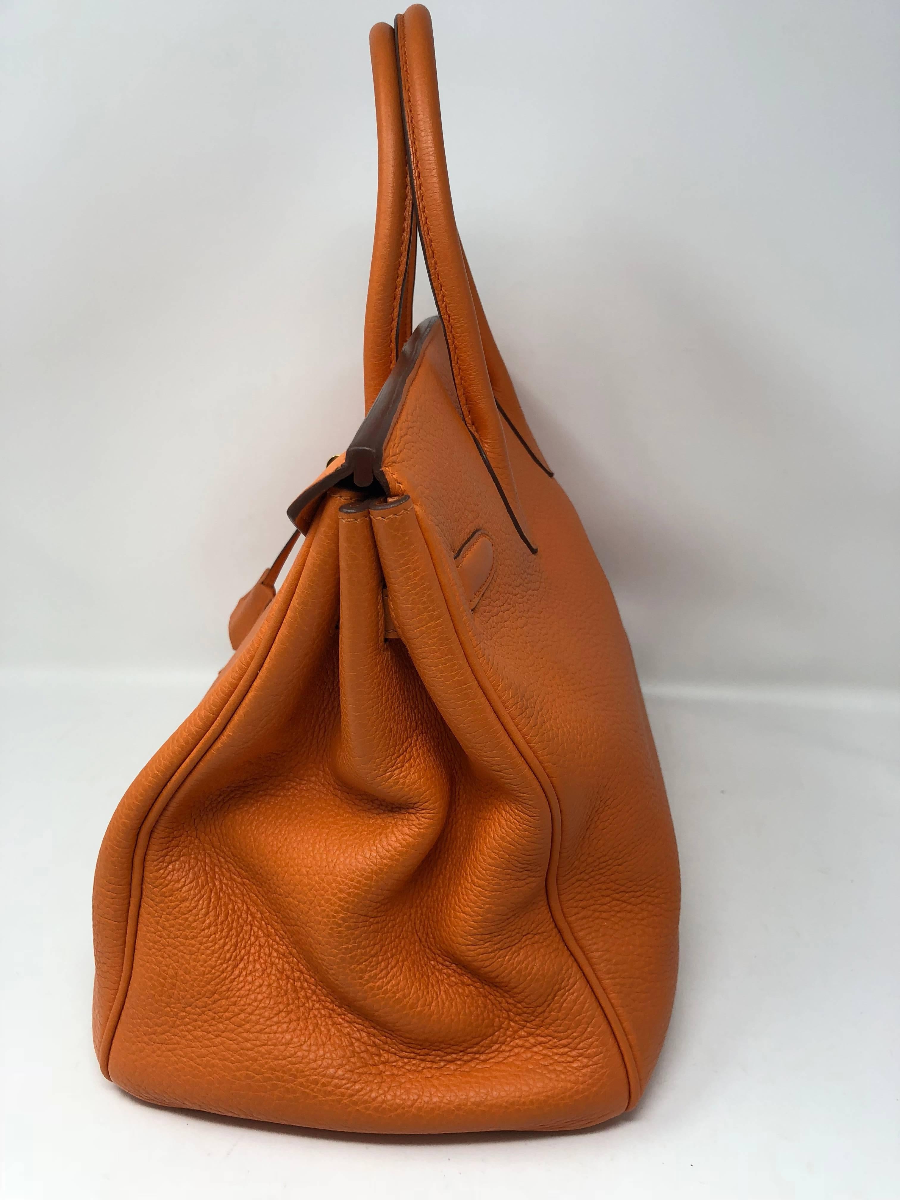 Hermes Orange Birkin 35 Bag 3