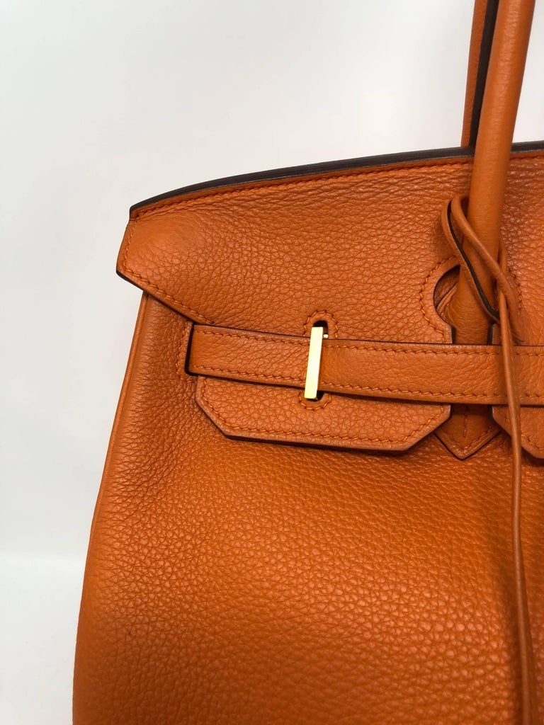 Hermes Orange Birkin 35 Bag at 1stDibs