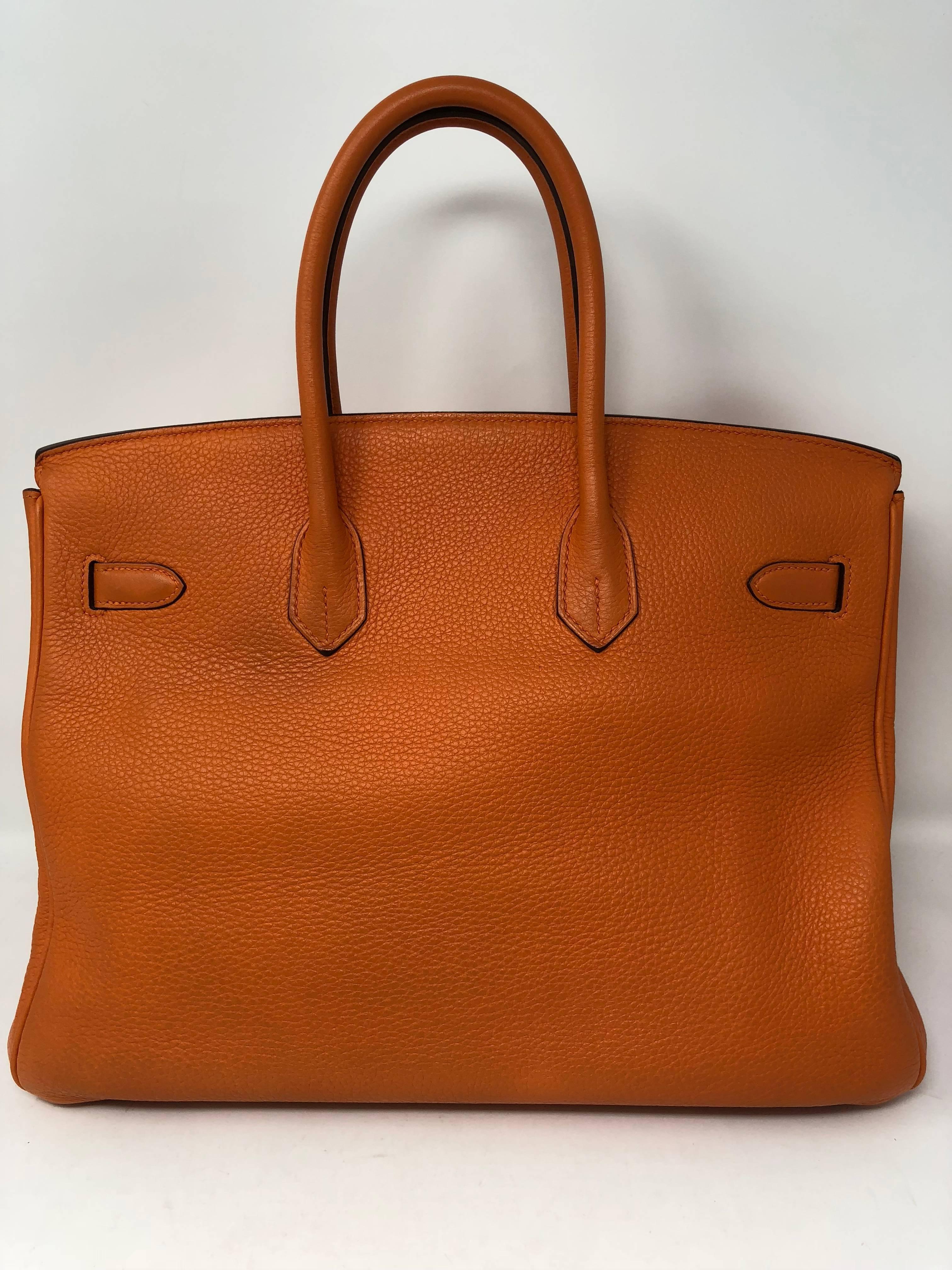 Hermes Orange Birkin 35 Bag 4