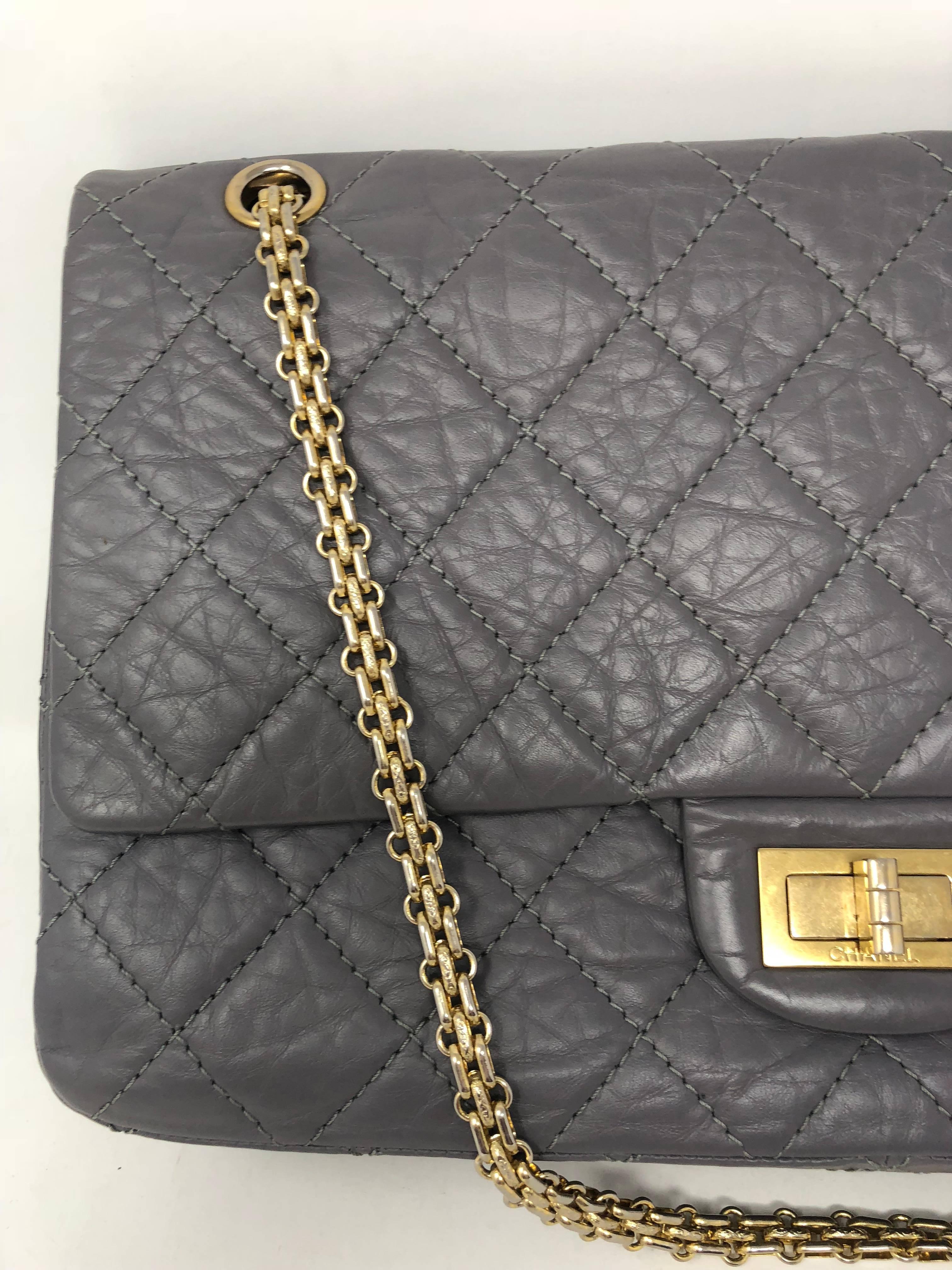 Chanel Gray Reissue 2.55 Flap Bag In Excellent Condition In Athens, GA