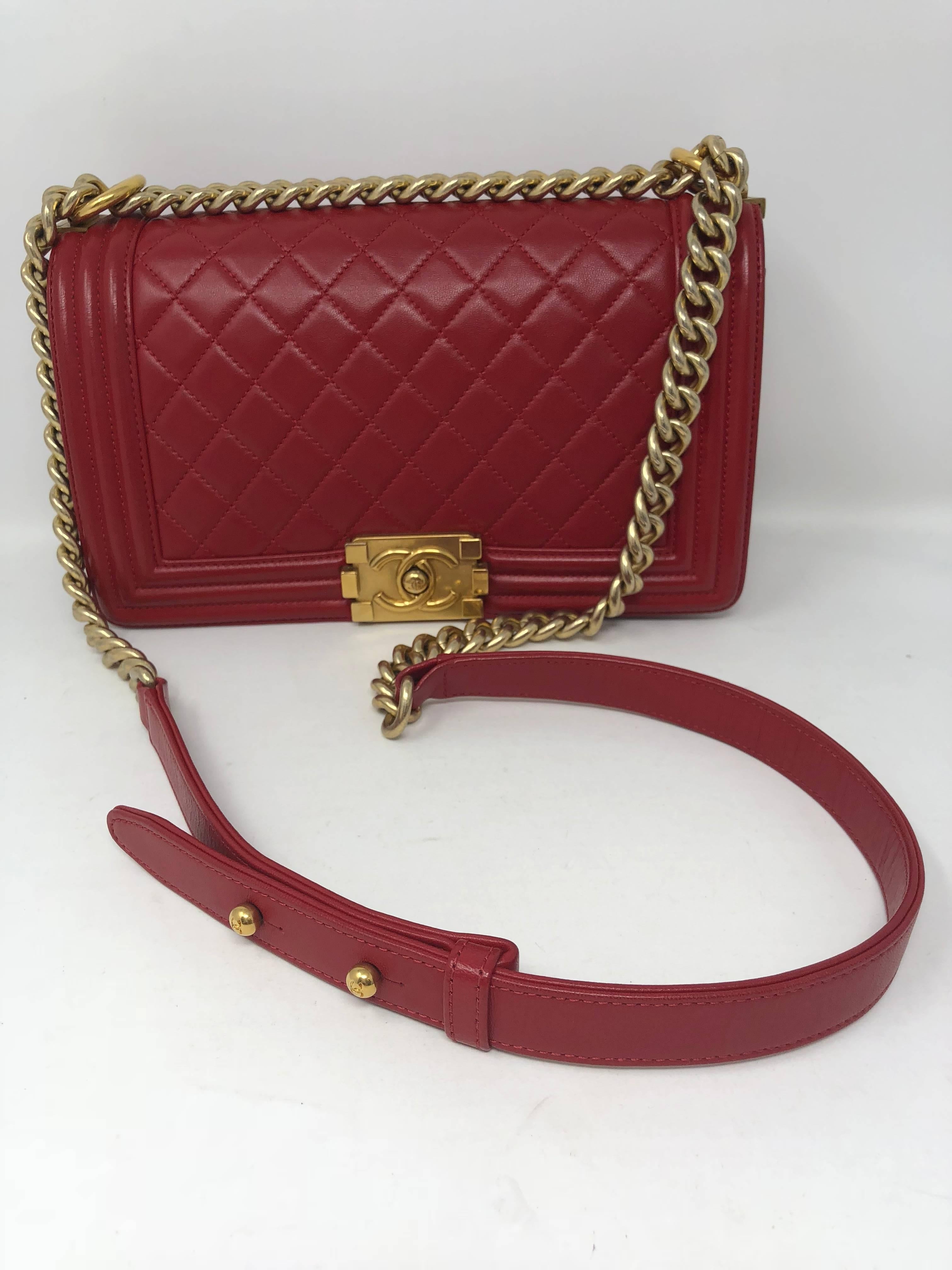 Women's or Men's Chanel Le Boy Red Bag