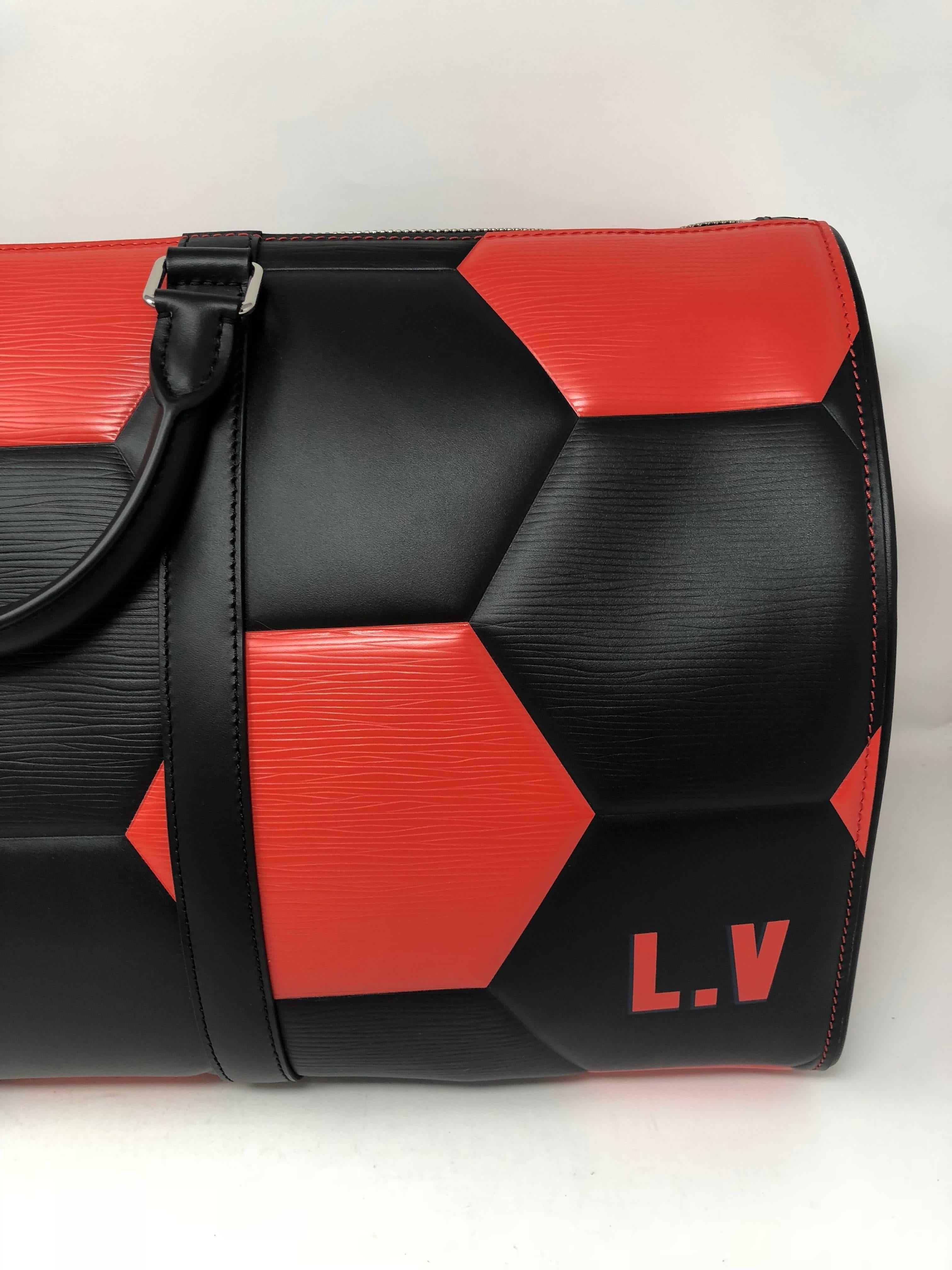 Black Louis Vuitton Keepall Bandouliere 50 Special Order FIFA World Cup Collection