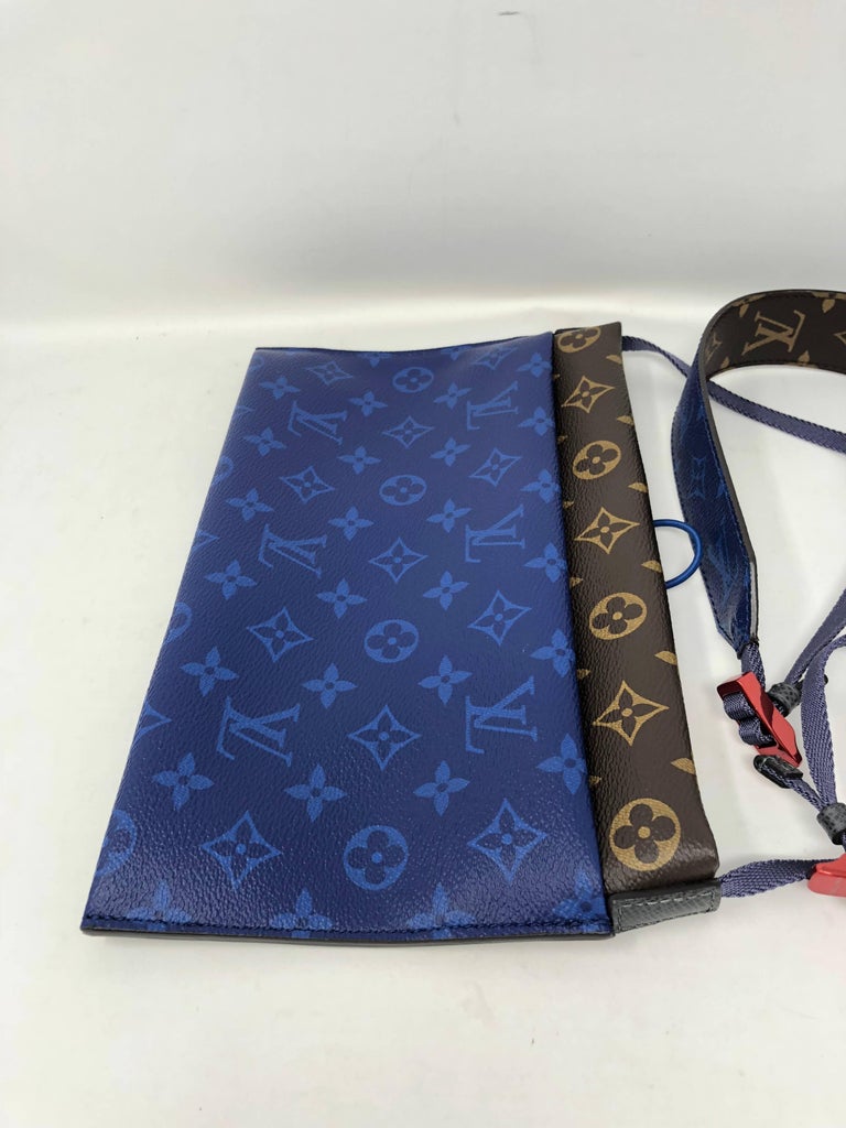 Louis Vuitton Pouch Outdoor Monogram Pacific Small Brown/Blue in Canvas  with Red - US