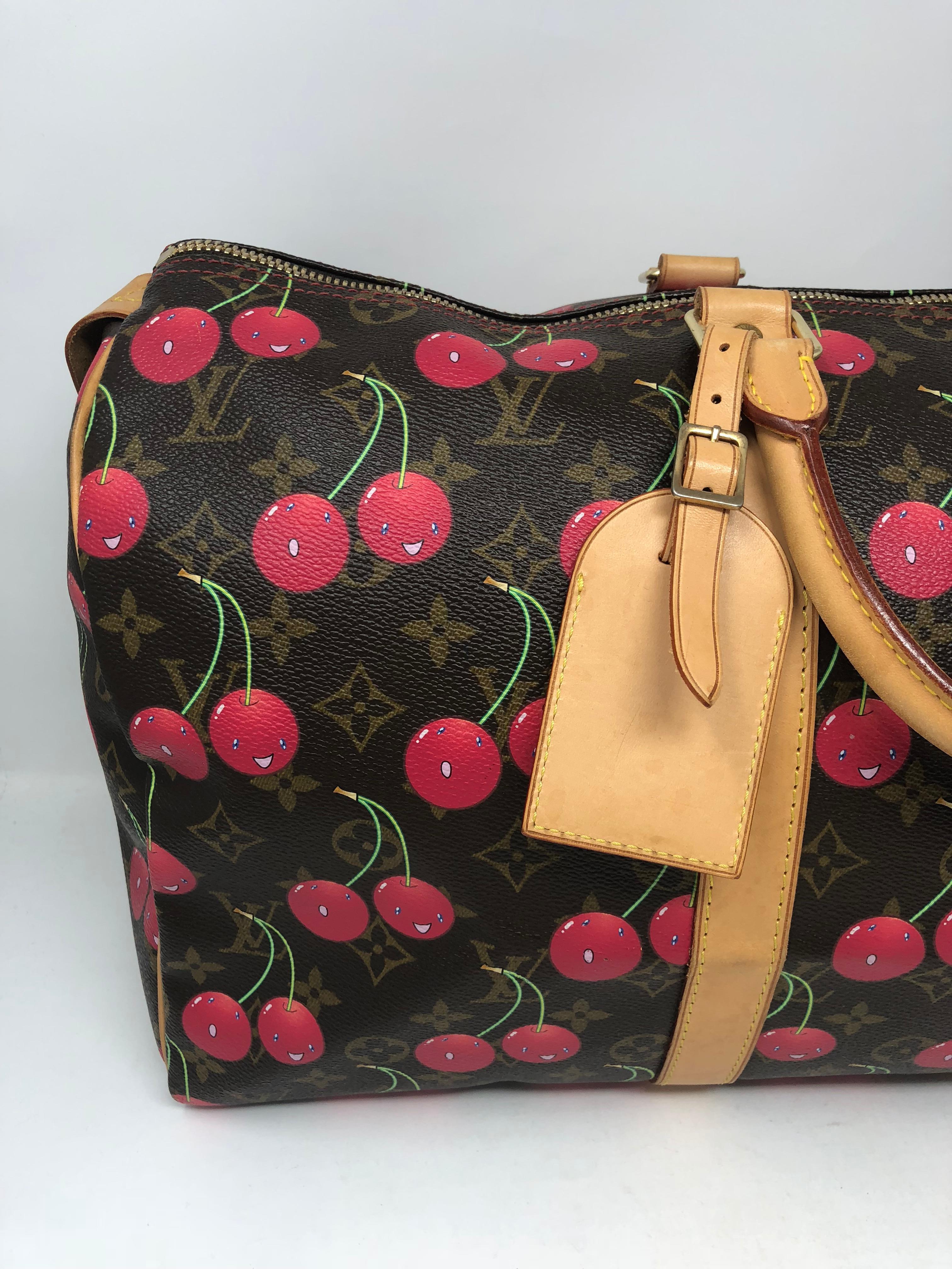 LOUIS VUITTON Monogram Cerises Cherry Keepall 45 
limited edition release designed by Takashi Murakami
Date code: TH1024