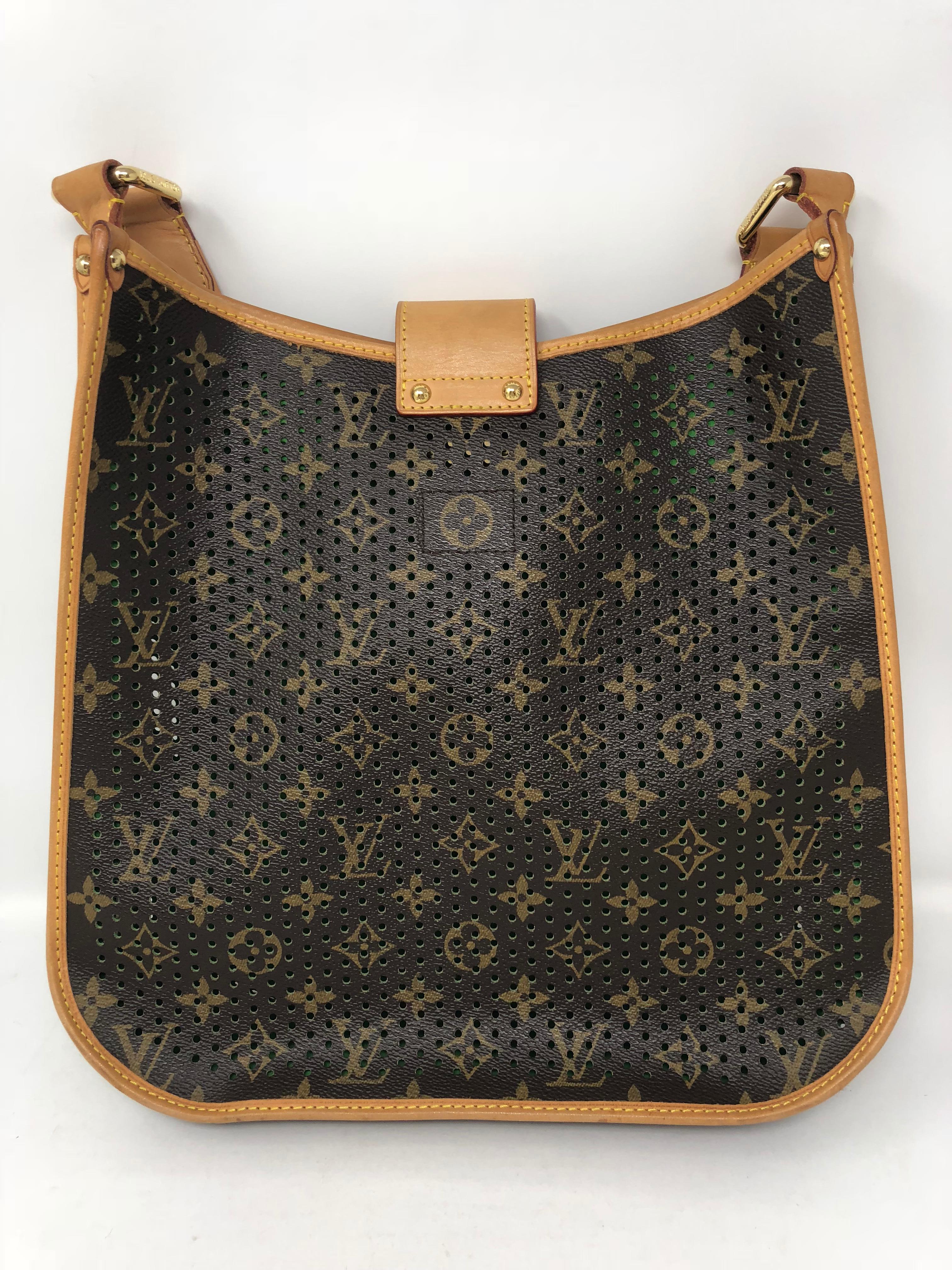 Black Louis Vuitton Monogram Perforated Musette Green Crossbody Bag