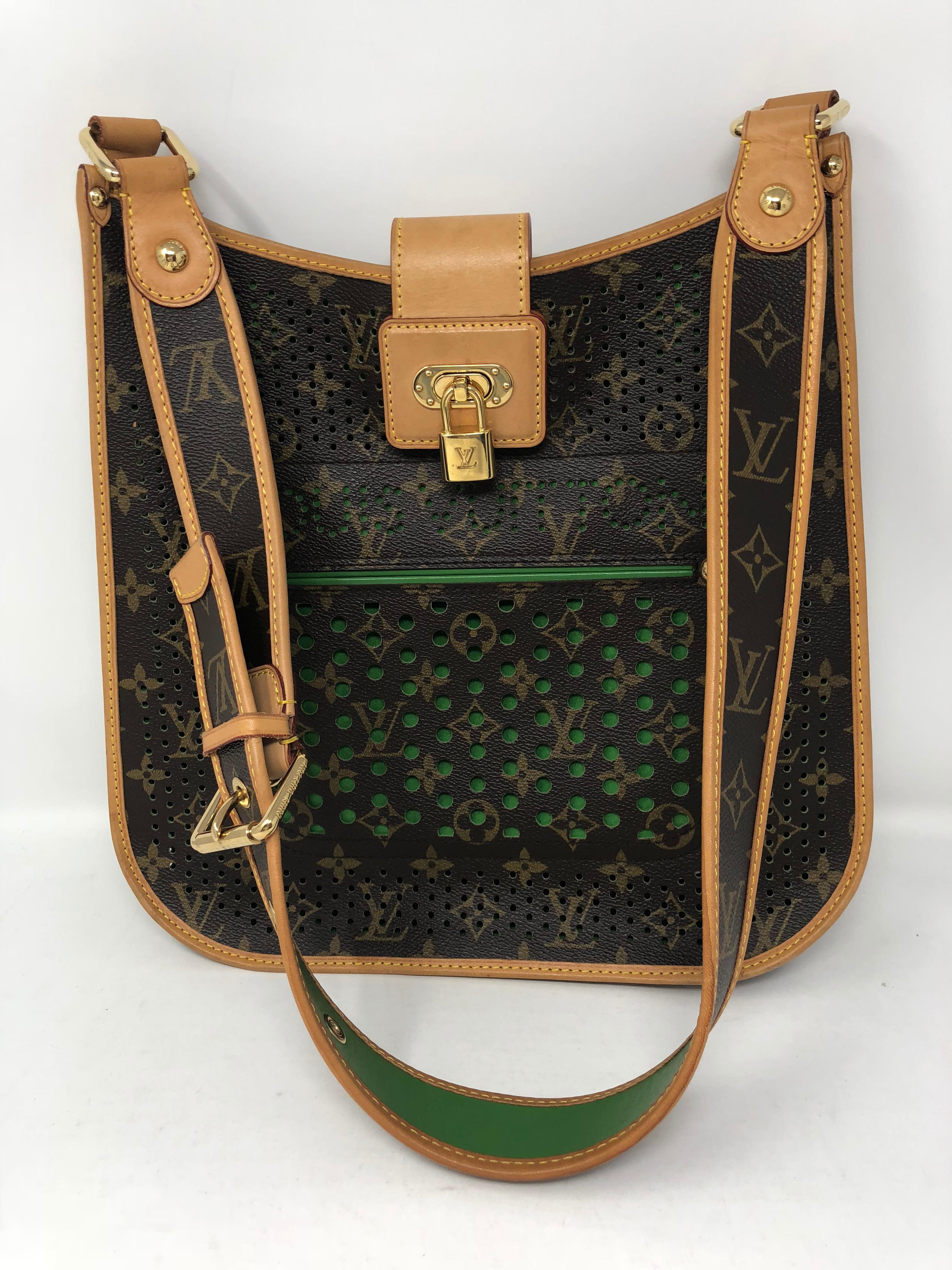 Louis Vuitton Monogram Perforated Musette Green Crossbody Bag circa 2006 designed by Marc Jacobs 
drop: 17 